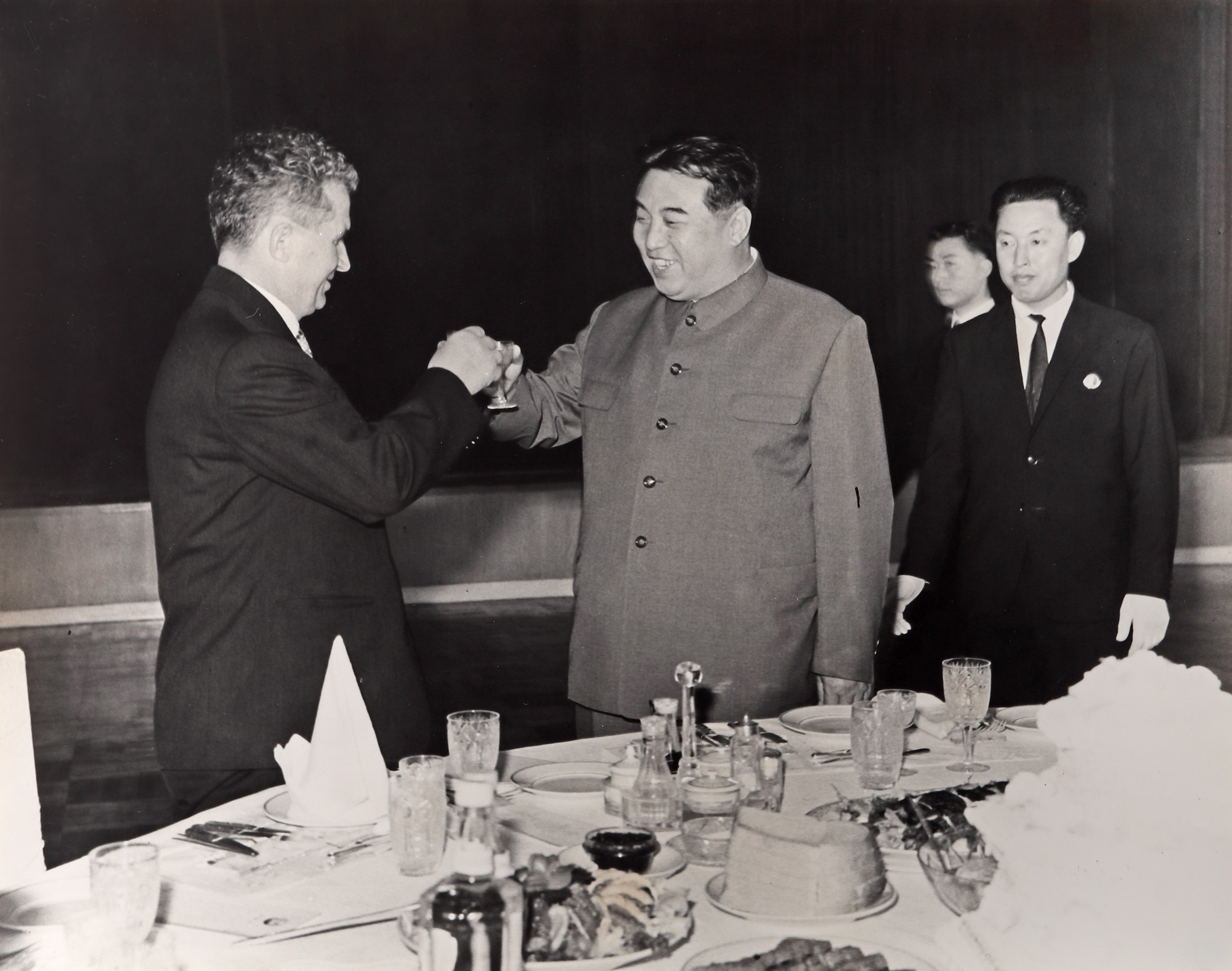 Photograph of Nicolae Ceaușescu with the former North Korea dictator, Kim Il-sung (Kim Ir-sen), 1978, originating from the archives of former Minister of Foreign Affairs, George Macovescu