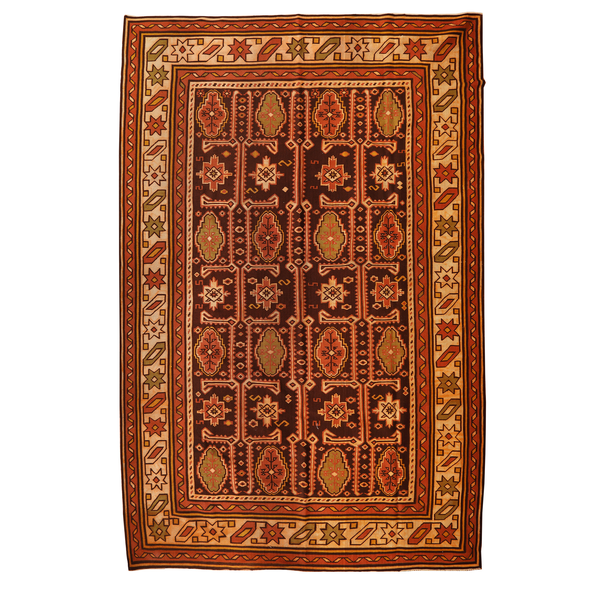 Woollen carpet from Muntenia, decorated with geometric motifs, first half of the 20th century