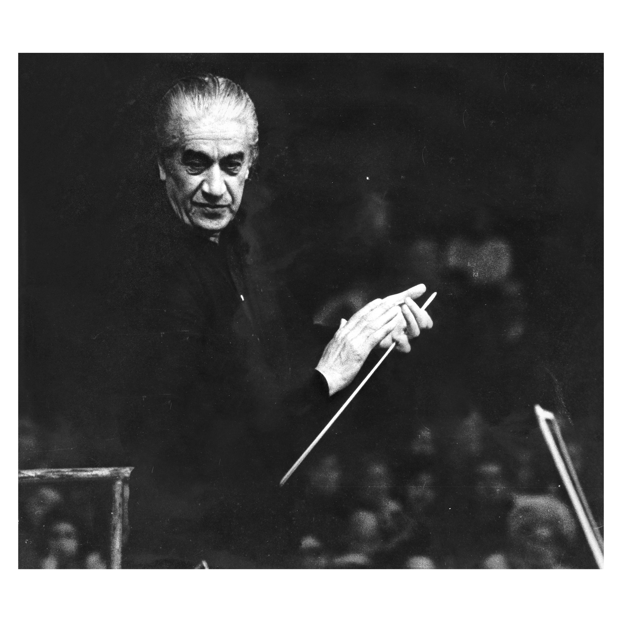 Sergiu Celibidache during a concert in Romania, approximately 1978