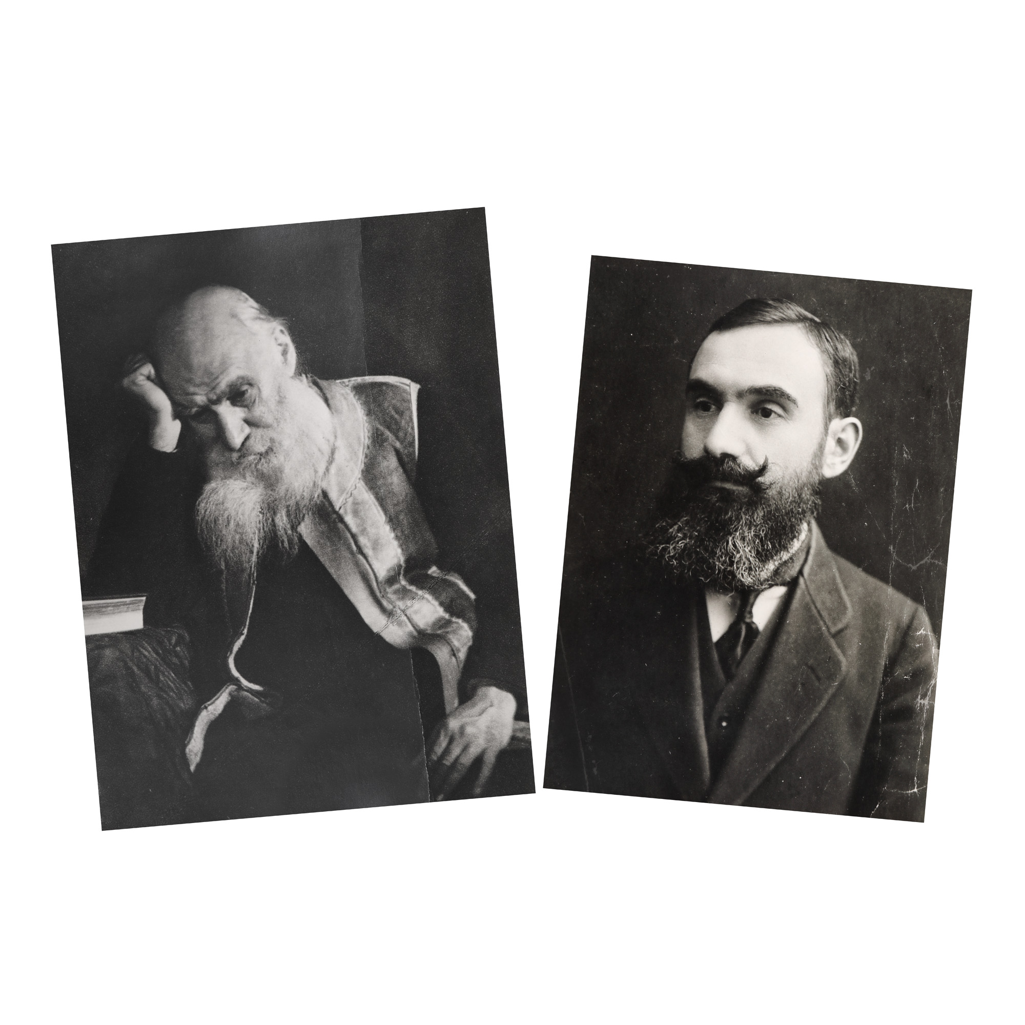 Set consisting of two photographs of Gala Galaction, in his youth and seniority, from the historical collection Șerban Țuculescu-Maria Galaction