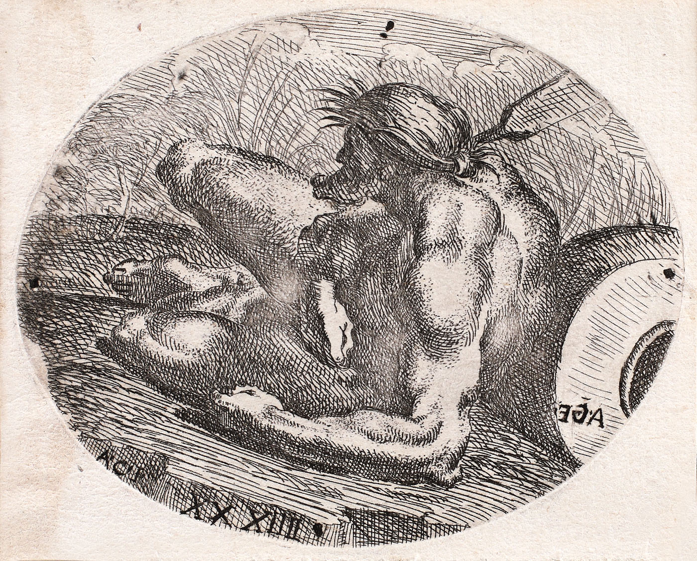 Neptune (after a painting by Agostino Carracci)