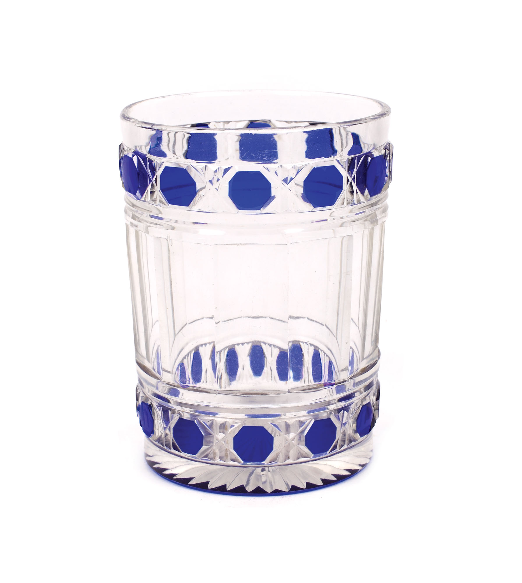 Pahar din cristal bohemian, pictat cu email