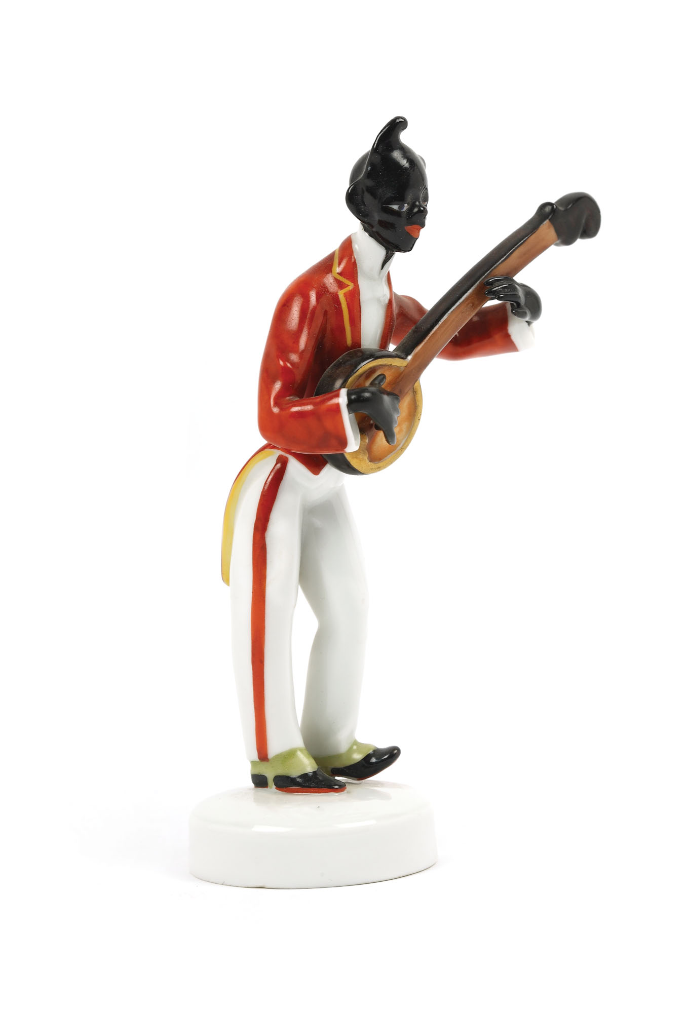 "Cântărețul de jazz" - figurină decorativă din porțelan Volkstedt, cca. 1930