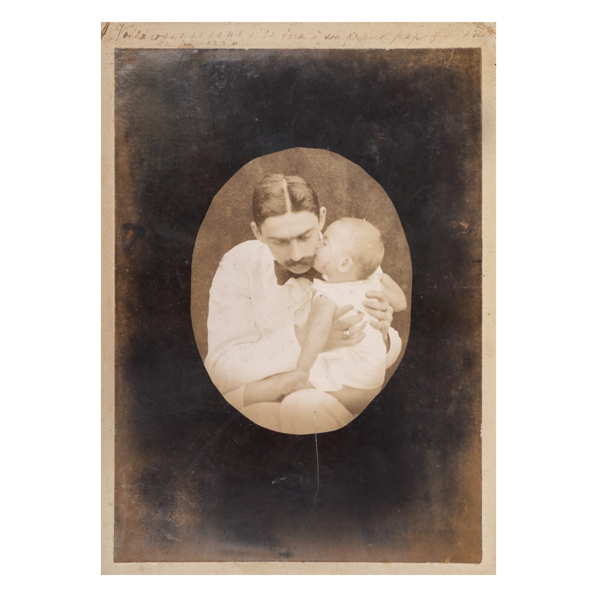 Photograph illustrating Aviator Prince George Valentin Bibescu with his daughter, Valentina, from the collection of literary critic Șerban Cioculescu 