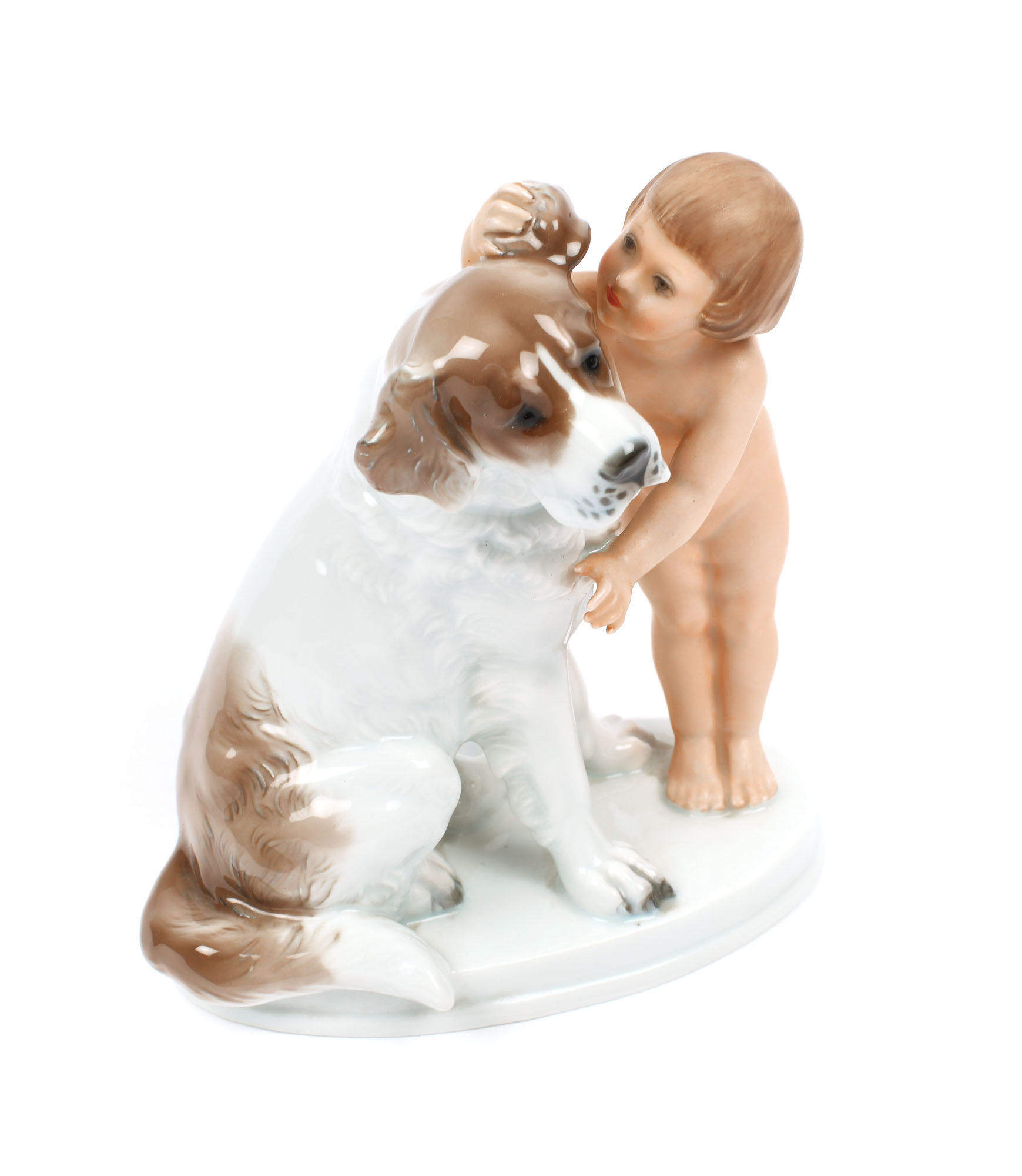 "Copil cu cățel" - figurină decorativă din porțelan Rosenthal