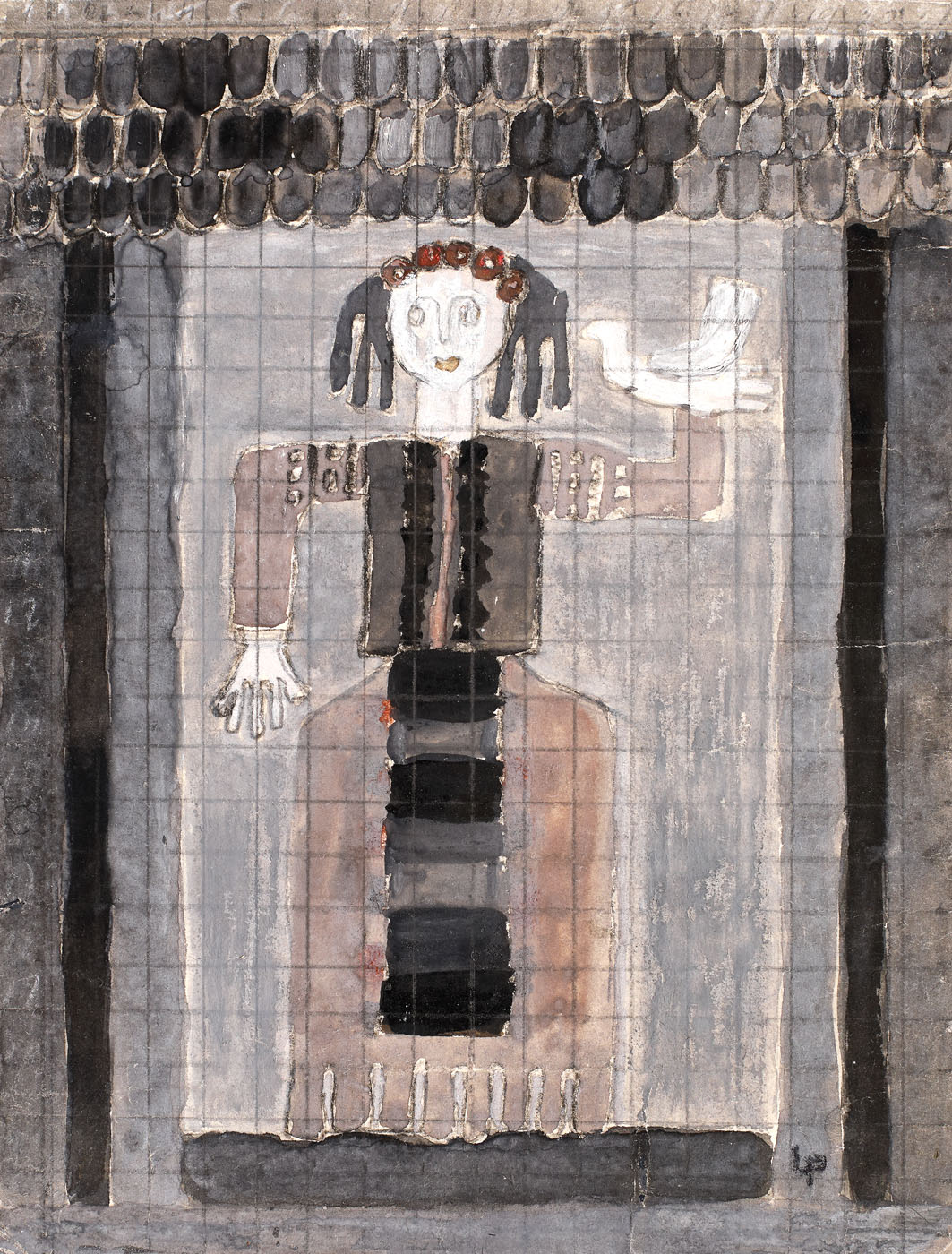 Design for the "Young Lady and Dove" tapestry 