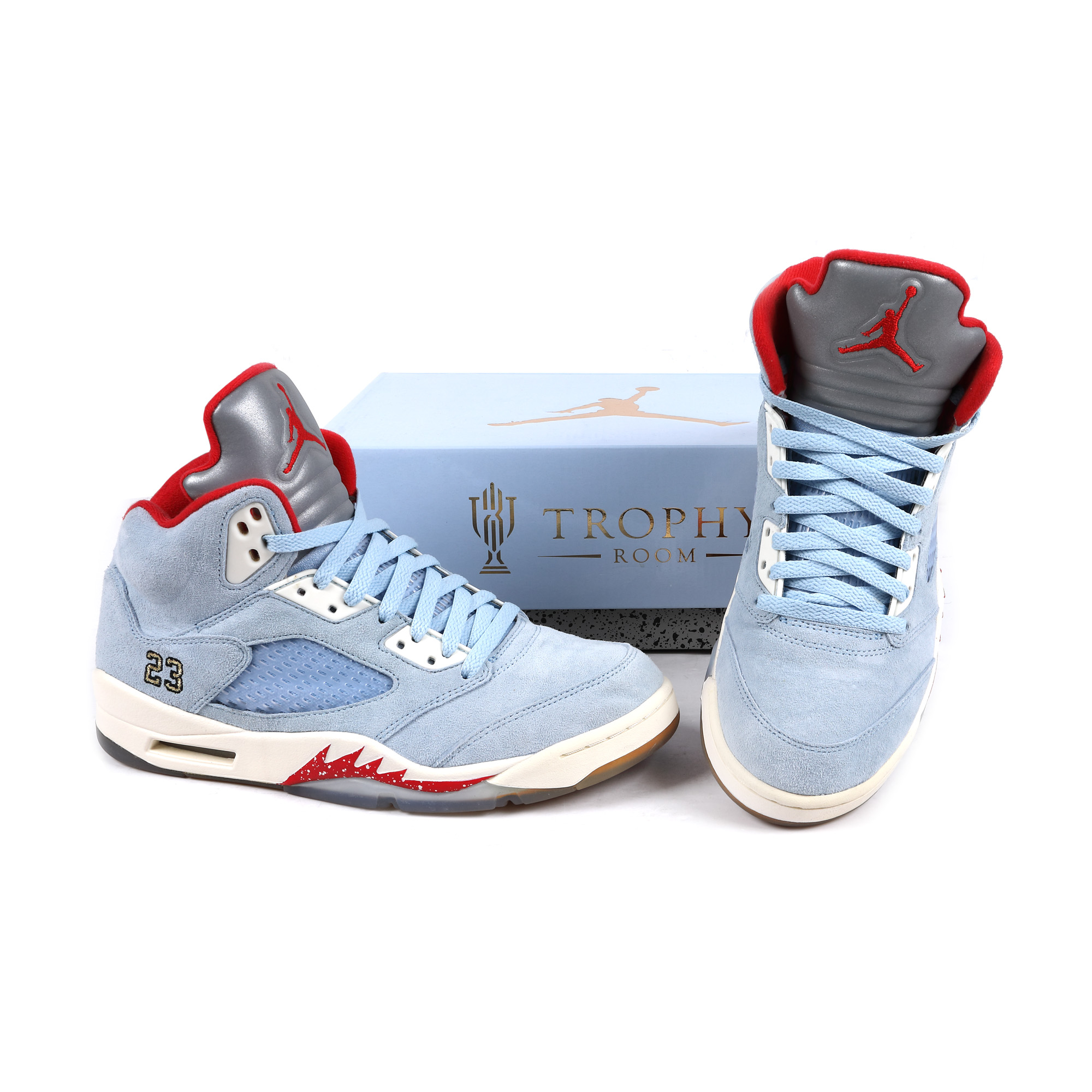 Jordan 5 Retro Trophy Room Ice Blue, purtați o dată, în cutia originală