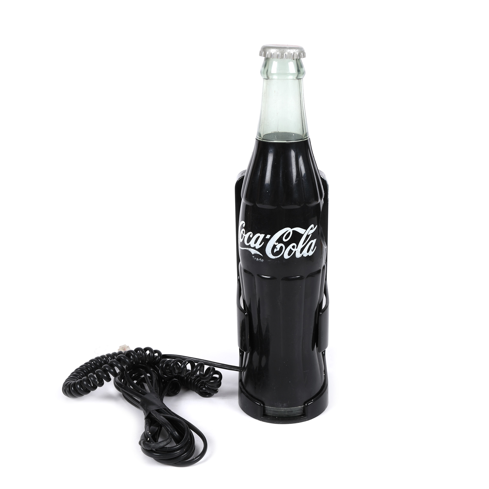 Telefon cu fir, sub forma unei sticle de Coca-Cola, anii 1980