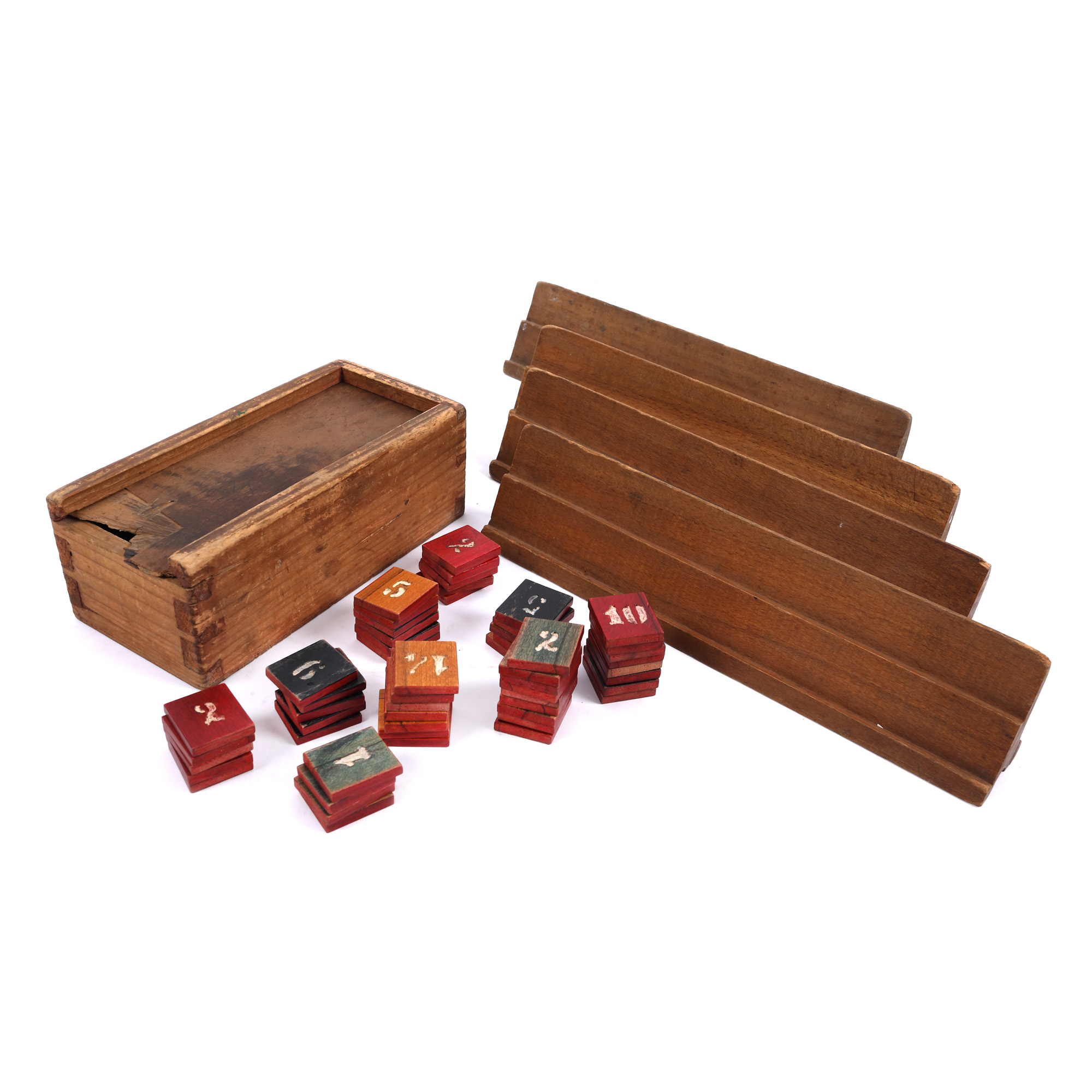 Rummy set, wood, the '50s