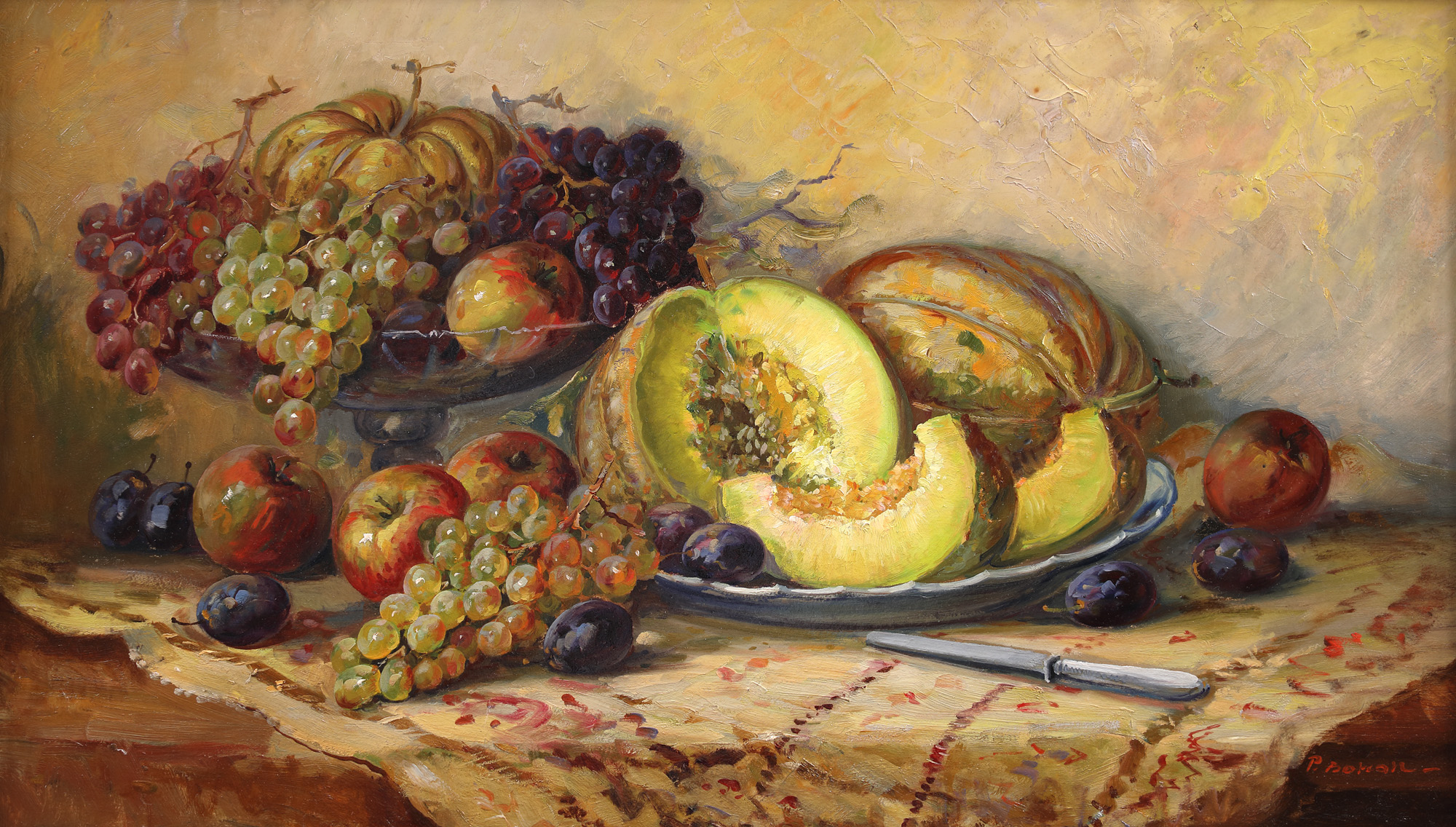 Still Life with Grapes, Apples and Watermelons