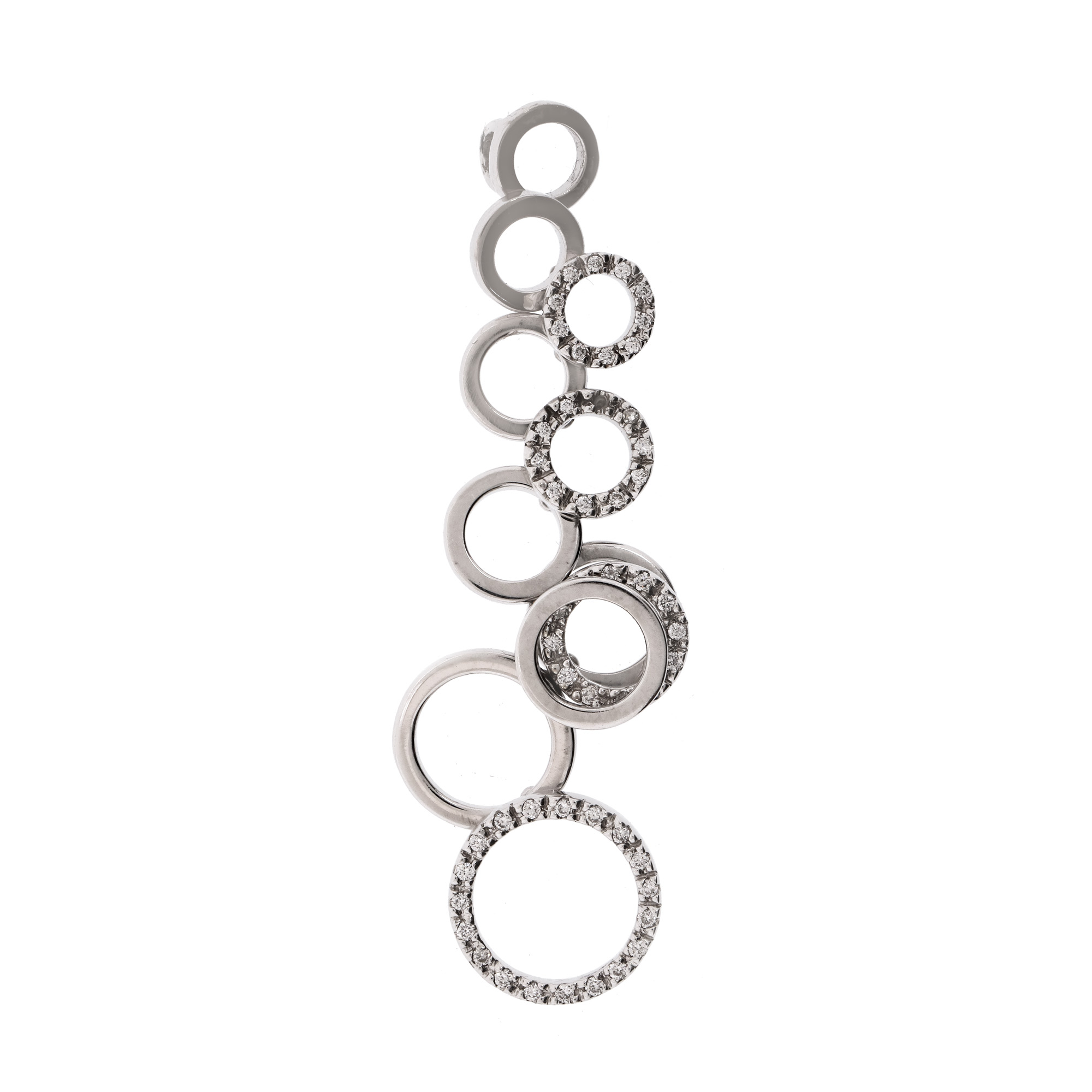 White gold pendant, adjustable, set with diamonds
