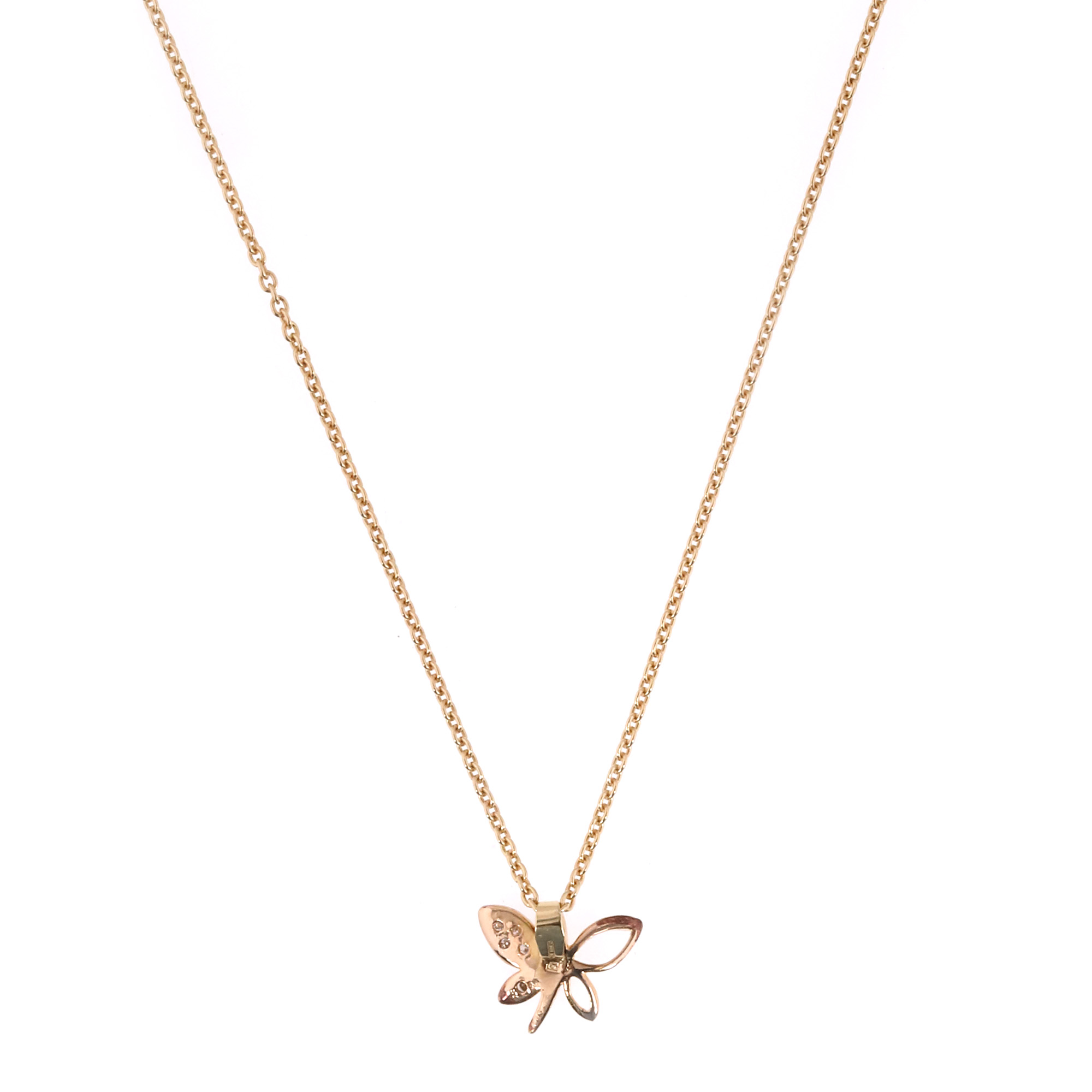 Gilded silver necklace with pendant, decorated with diamonds