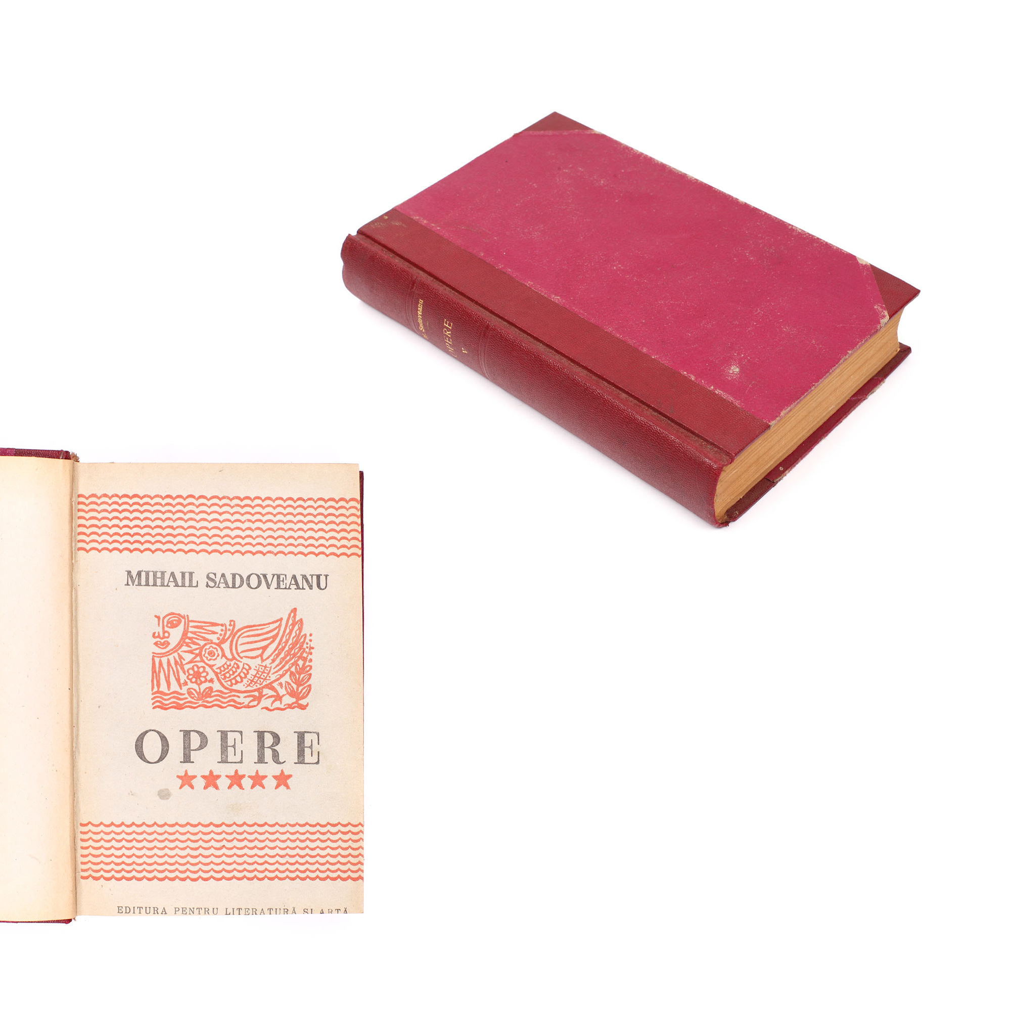 "Opere", de Mihail Sadoveanu, vol. V, Bucureşti, 1948, cu dedicaţia autorului către Zaharia Stancu