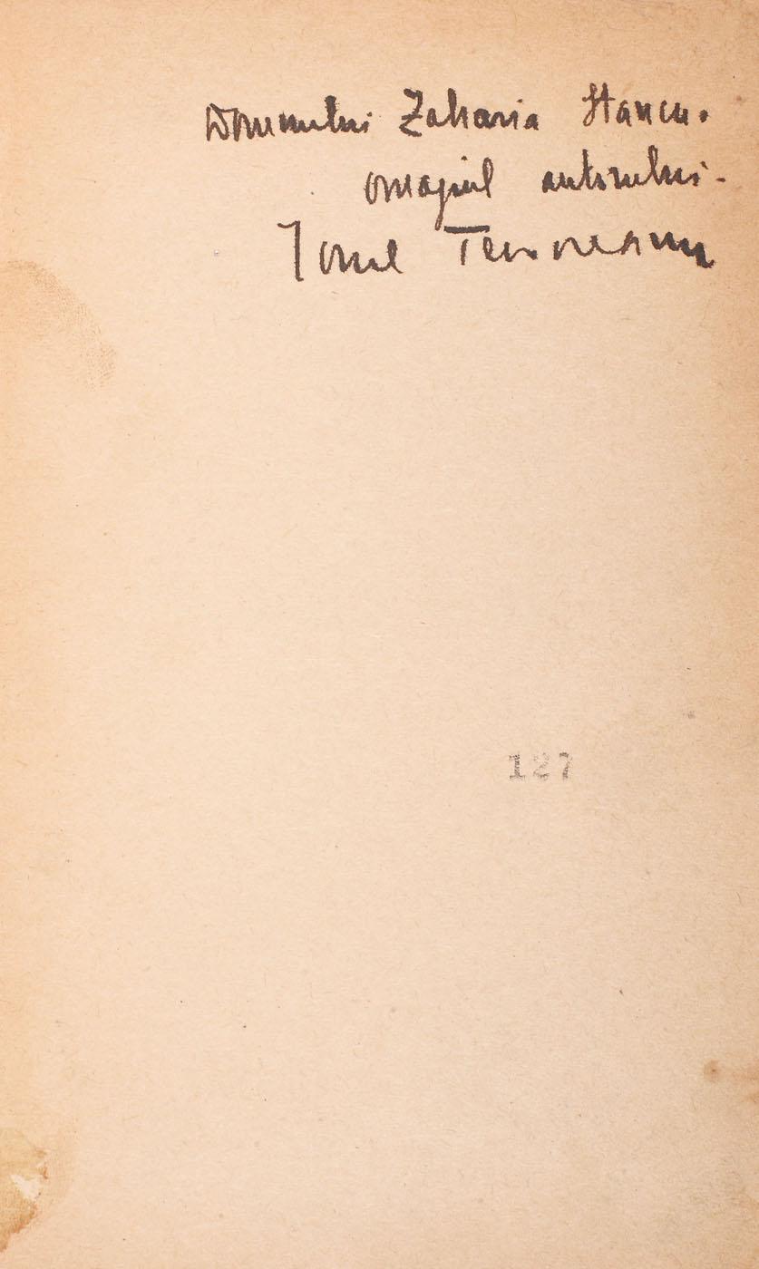 "Arca lui Noe", de Ionel Teodoreanu, Bucureşti, 1936, cu dedicaţia autorului către Zaharia Stancu