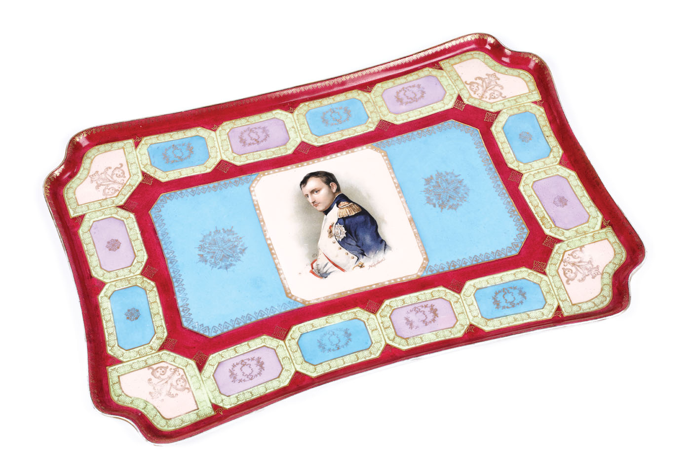 Porcelain platter in the Royal Vienna style, decorated with Napoléon Bonaparte's portrait, the beginning of the 20th century, from the Lucrezia and Ion Pacea collection