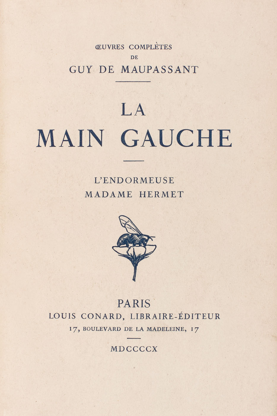 Complete Works of Guy de Maupassant, French edition, Paris, 1910, 23 volumes, from the library of the writer Zaharia Stancu
