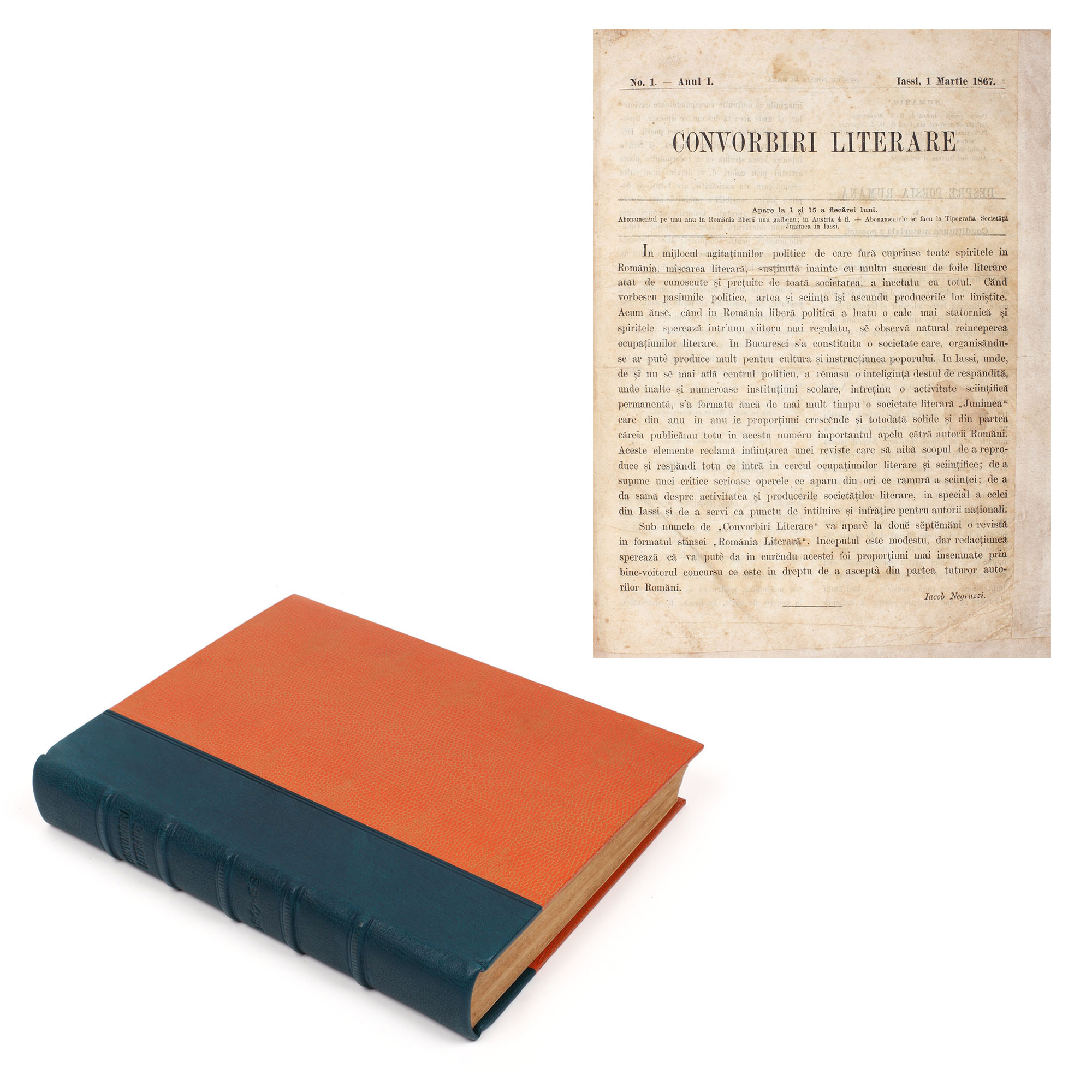 Revista "Convorbiri literare", anii I și II, primul număr apărut la 1 martie 1867 la Iaşi