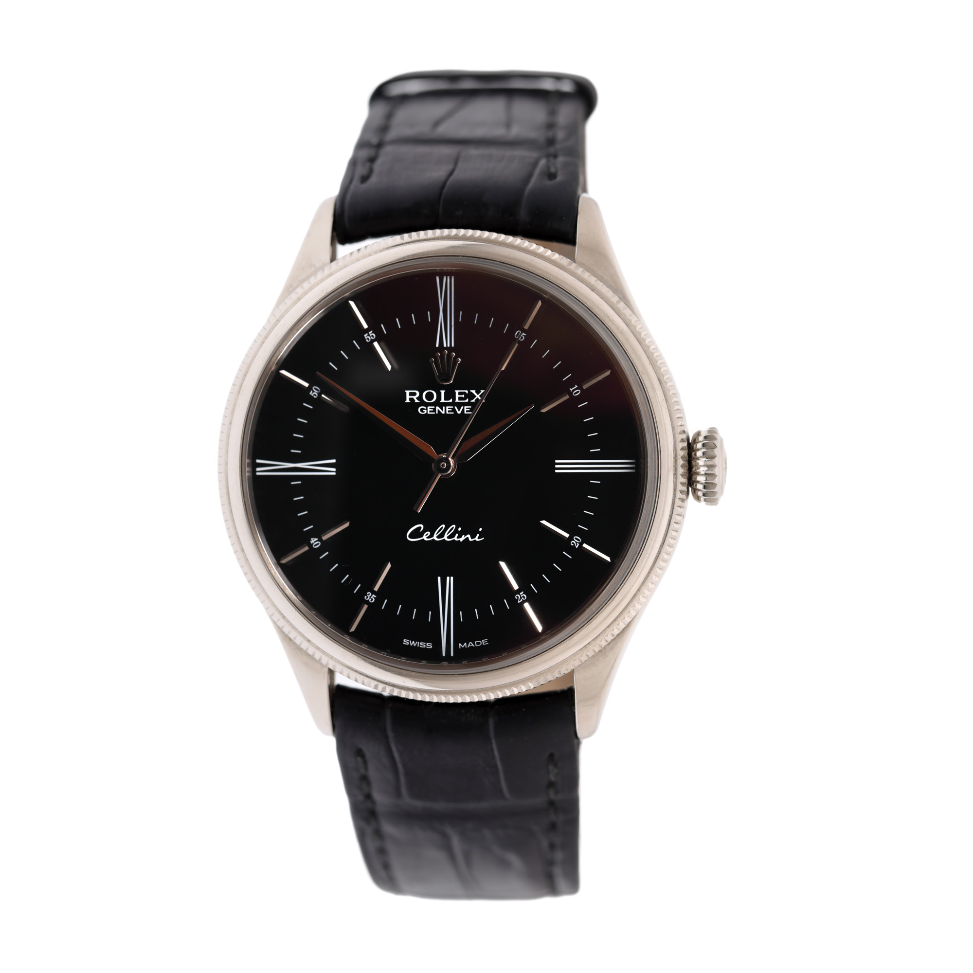 Ceas Rolex Cellini Time, din aur alb, de mână, bărbătesc