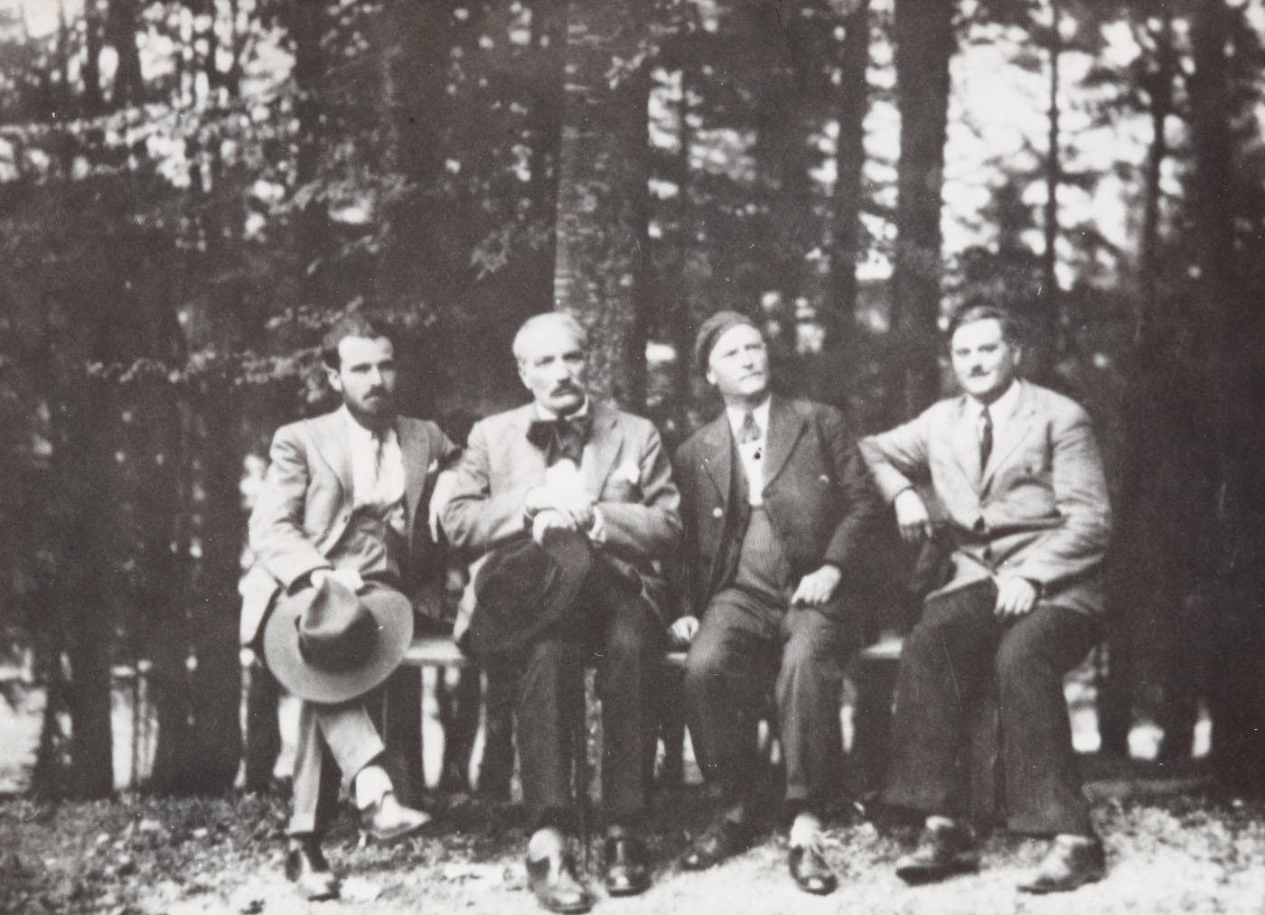Fotografie ilustrîndu-i pe liderii socialiști Leon Ghelerter, Gheorghe Cristescu, Ștefan Voitec și Ilie Dumitru la Predeal, septembrie 1934