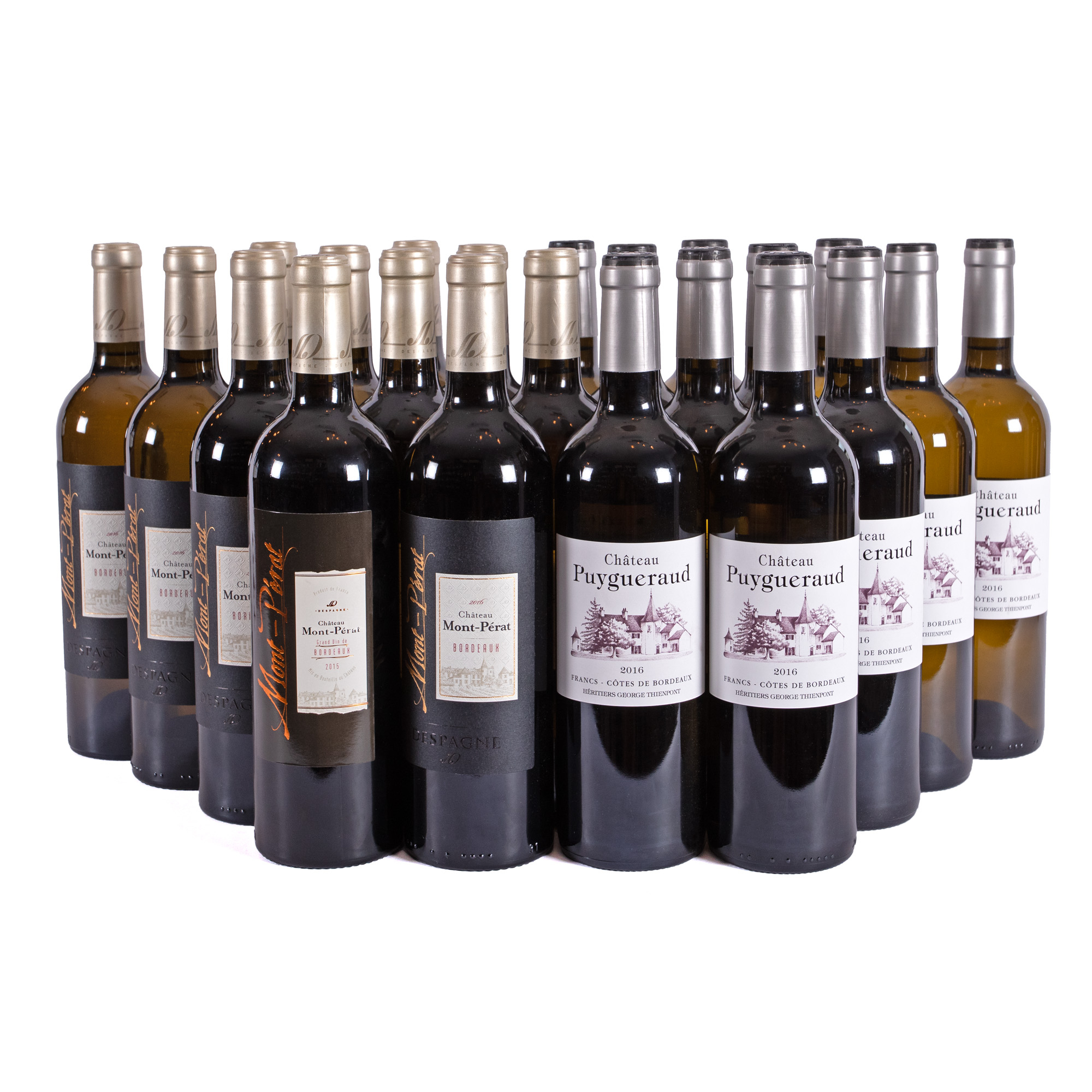 Château Mont-Pérat Bordeaux Blanc, 2015/2016, 11st x 0.75l, și Château Puygueraud Blanc, 2016, 11st x 0.75l