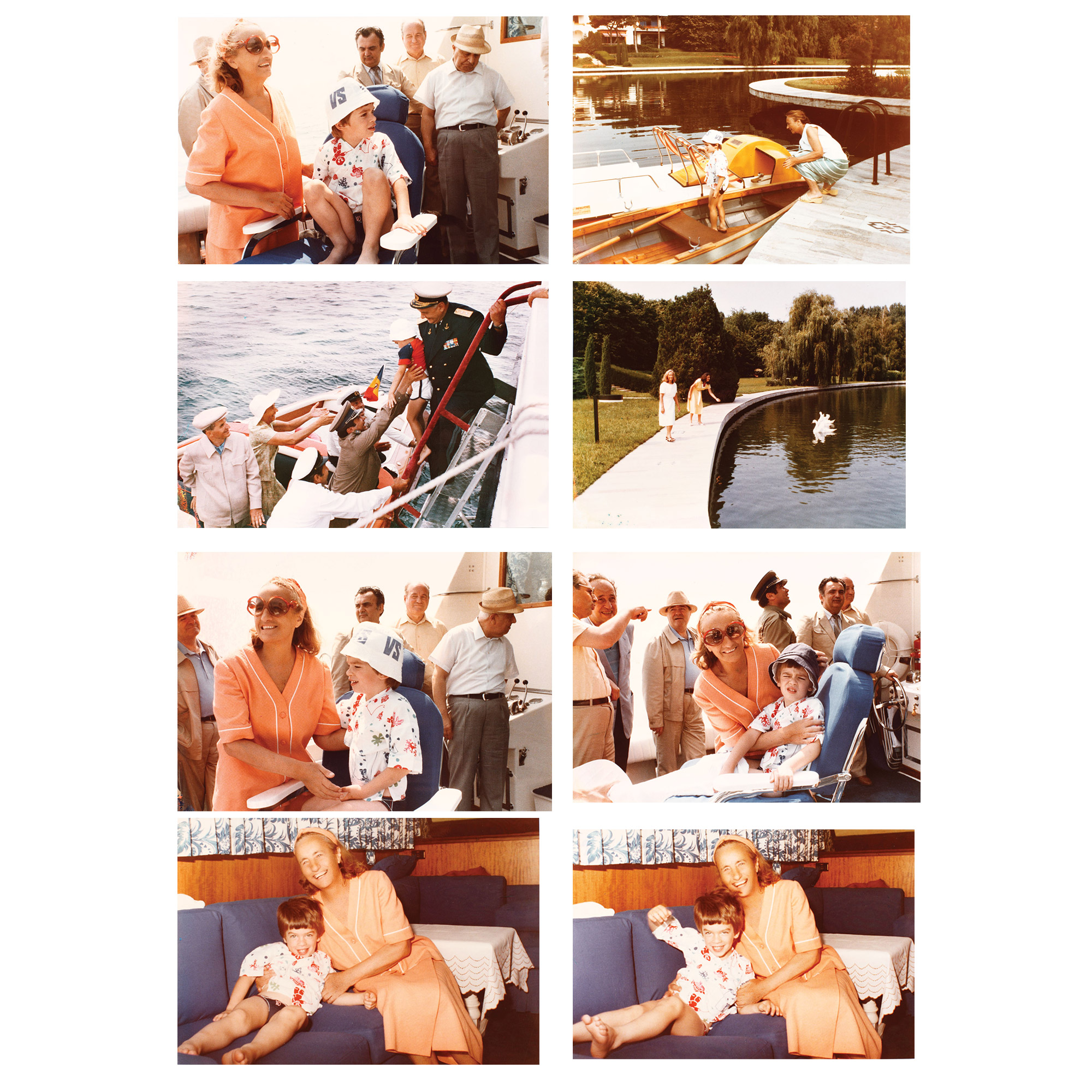 Lot format din 8 fotografii private, familia Ceauşescu la Neptun, iulie 1985