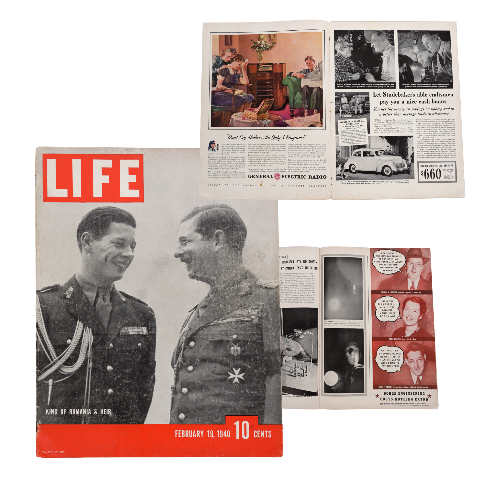 Revista ”Life”, număr dedicat României, cu fotografia pe copertă a Regelui Carol al II-lea alături de fiul său, viitorul Rege Mihai I, februarie 1940