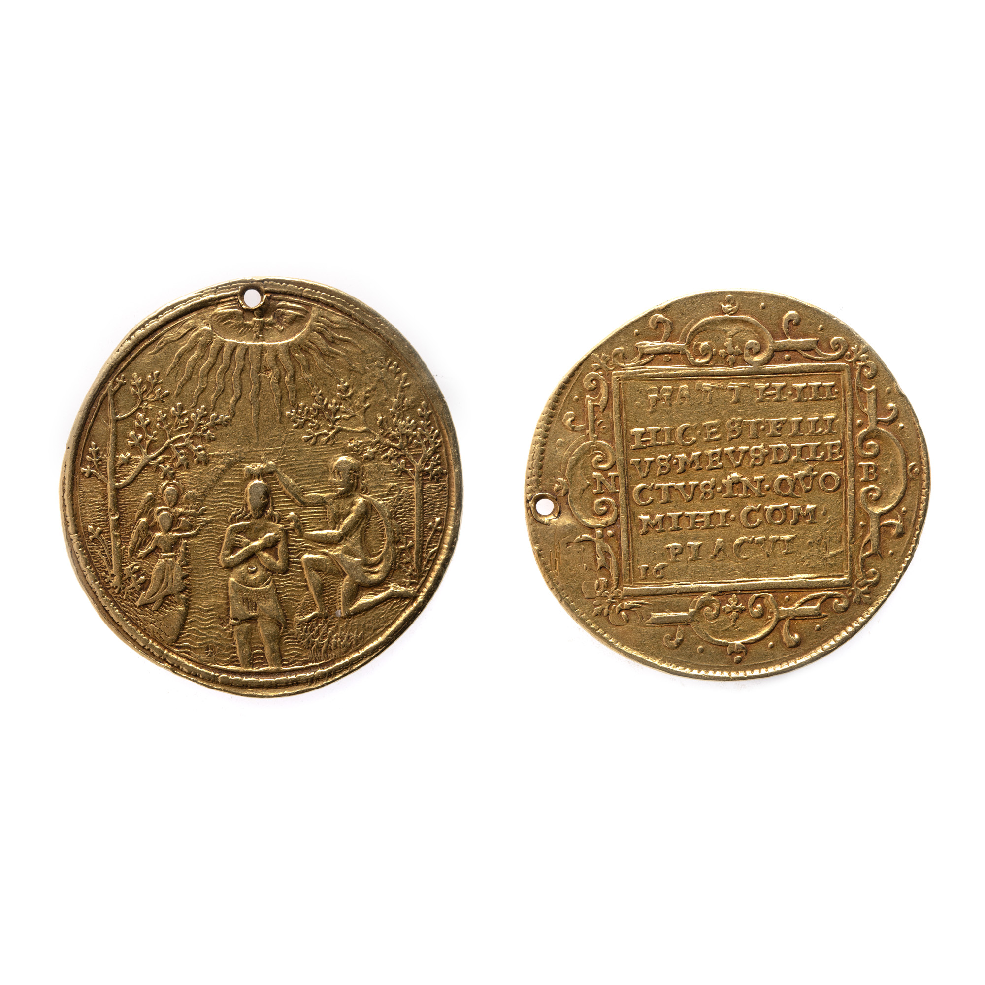 10 ducats Gabriel Bethlen coin, gold coined by the Taler type "Baptism of the Lord in Jordan", coined in Baia Mare, 1626, extremely rare piece, museum piece