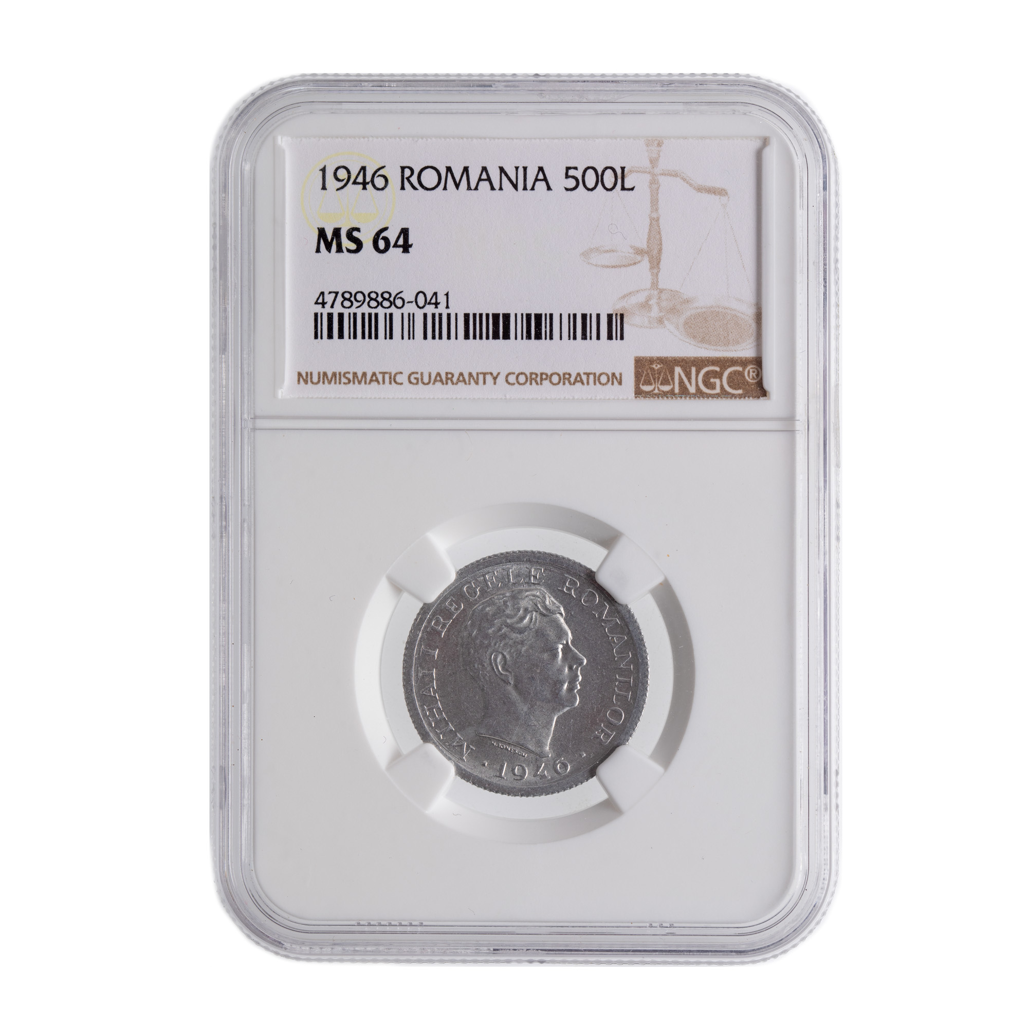 500 lei coin, 1946, MS 64 graded