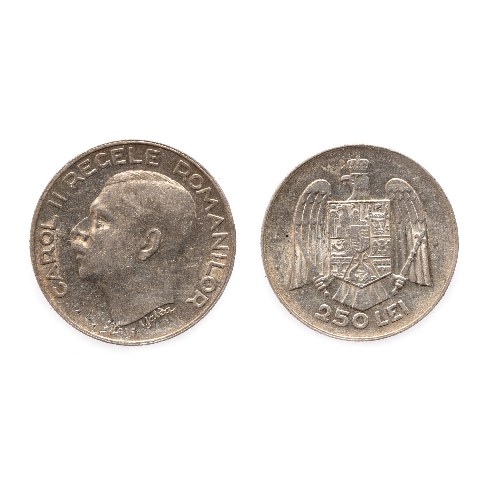 Monedă 250 Lei 1935, argint