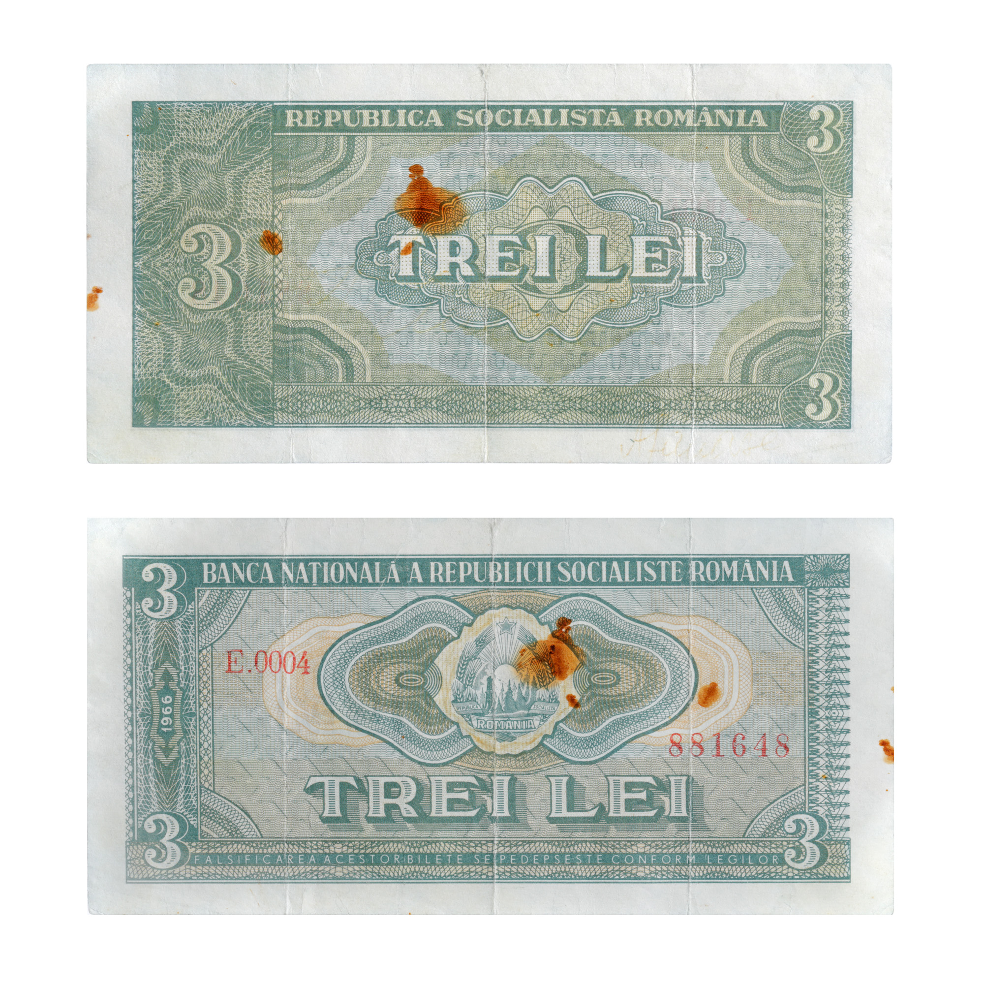 Bancnotă 3 lei 1966