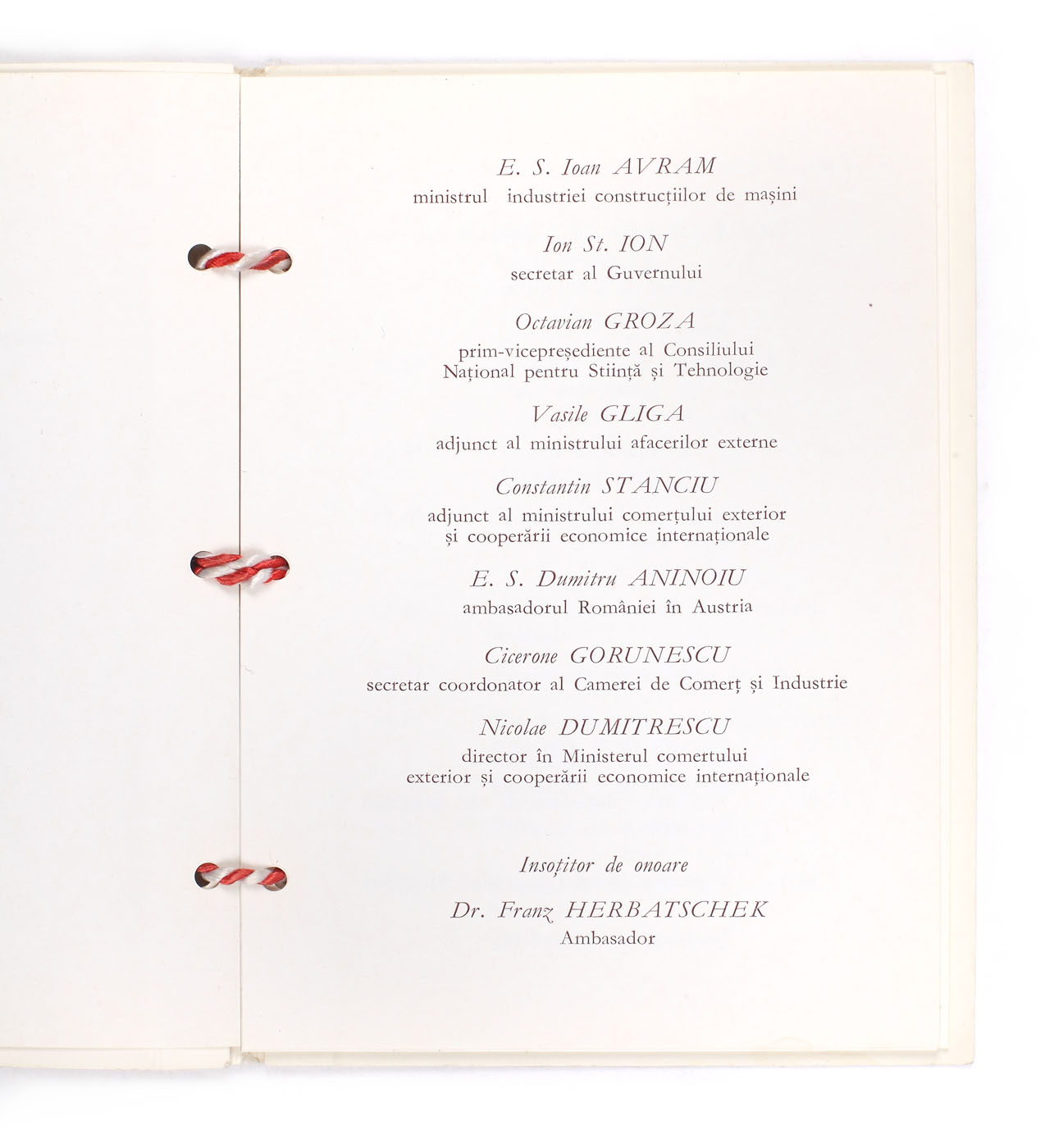 Programul vizitei Primului Ministru Manea Mănescu în Austria, 27 – 30 septembrie 1976