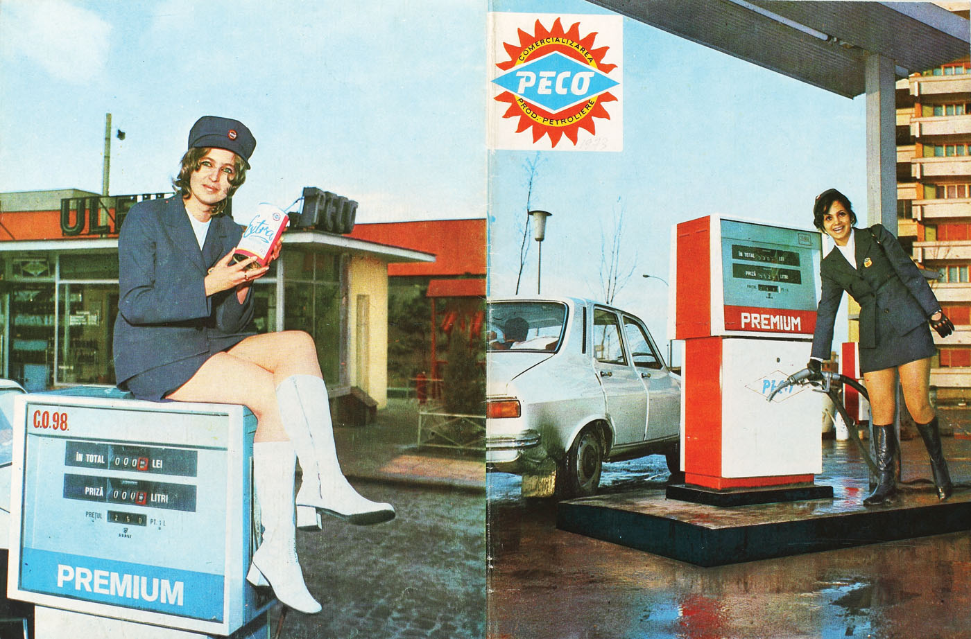 Hartă cu stațiile Peco din țară, 1973