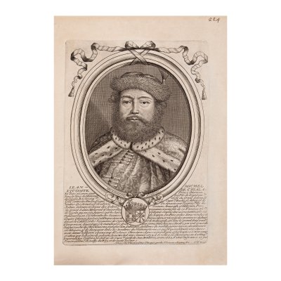 Gravură cavaler Jean Michel de Cigala, gravor Nicolas de Larmessin, 1690