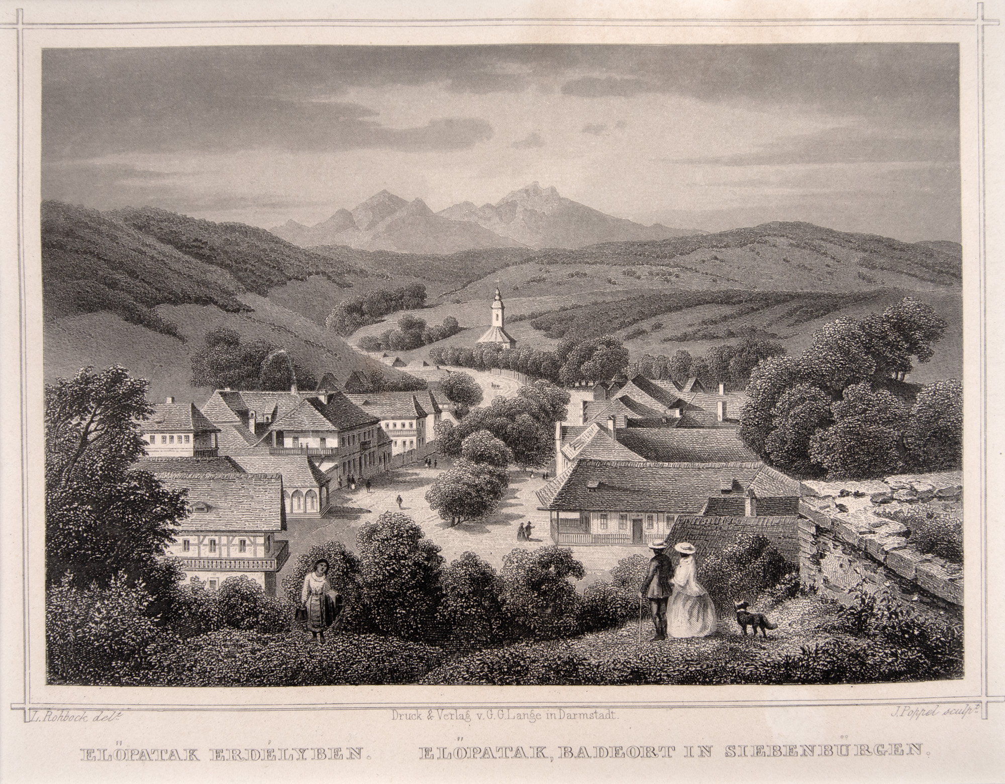 Litografie ”Stațiunea Vâlcele din Covasna”, Darmstadt, sfârșitul sec. XIX
