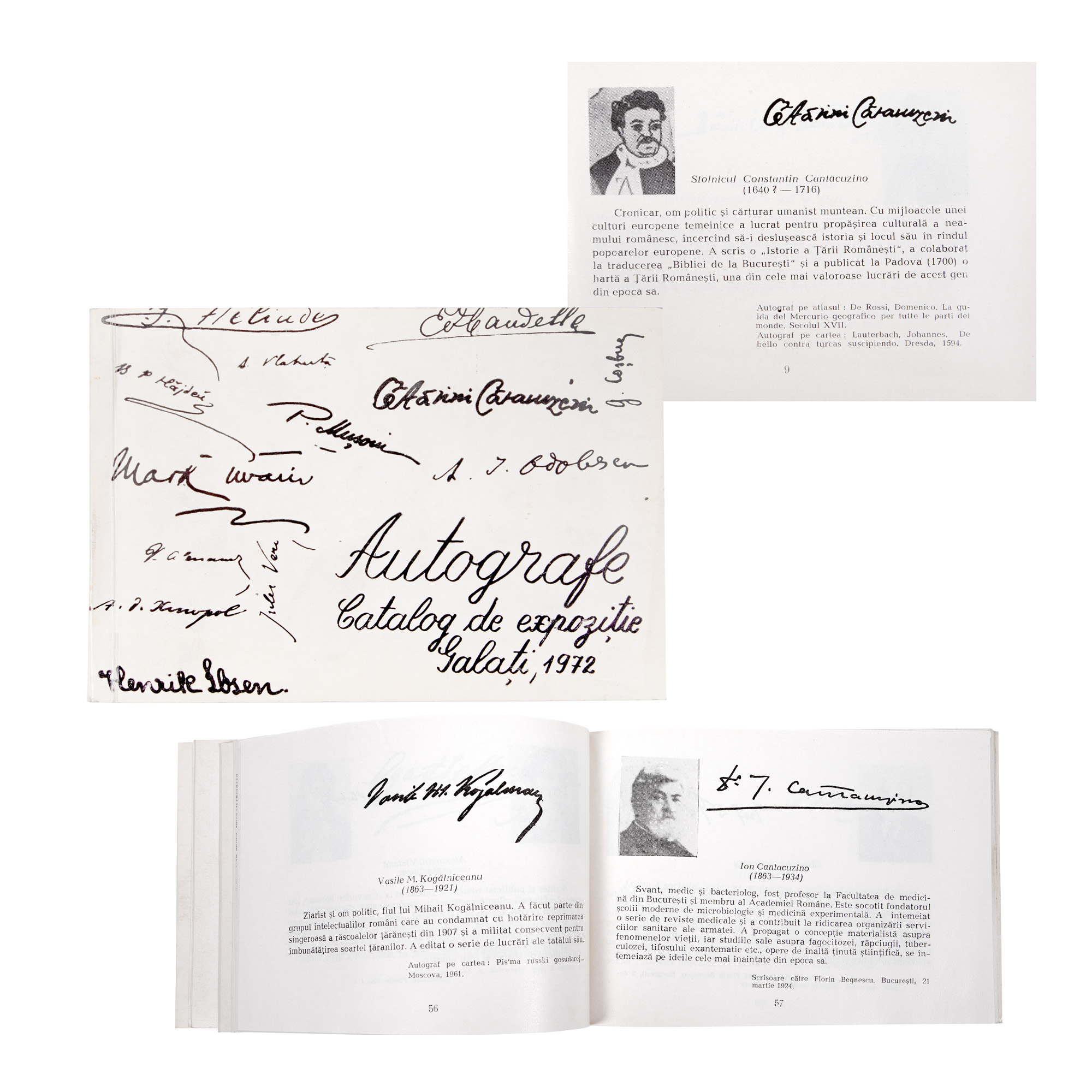 ‘Autografe - Catalog de expoziție’ (Autographs - Exhibition Catalogue), Galați, 1972, from the collection of the literary critic Șerban Cioculescu 