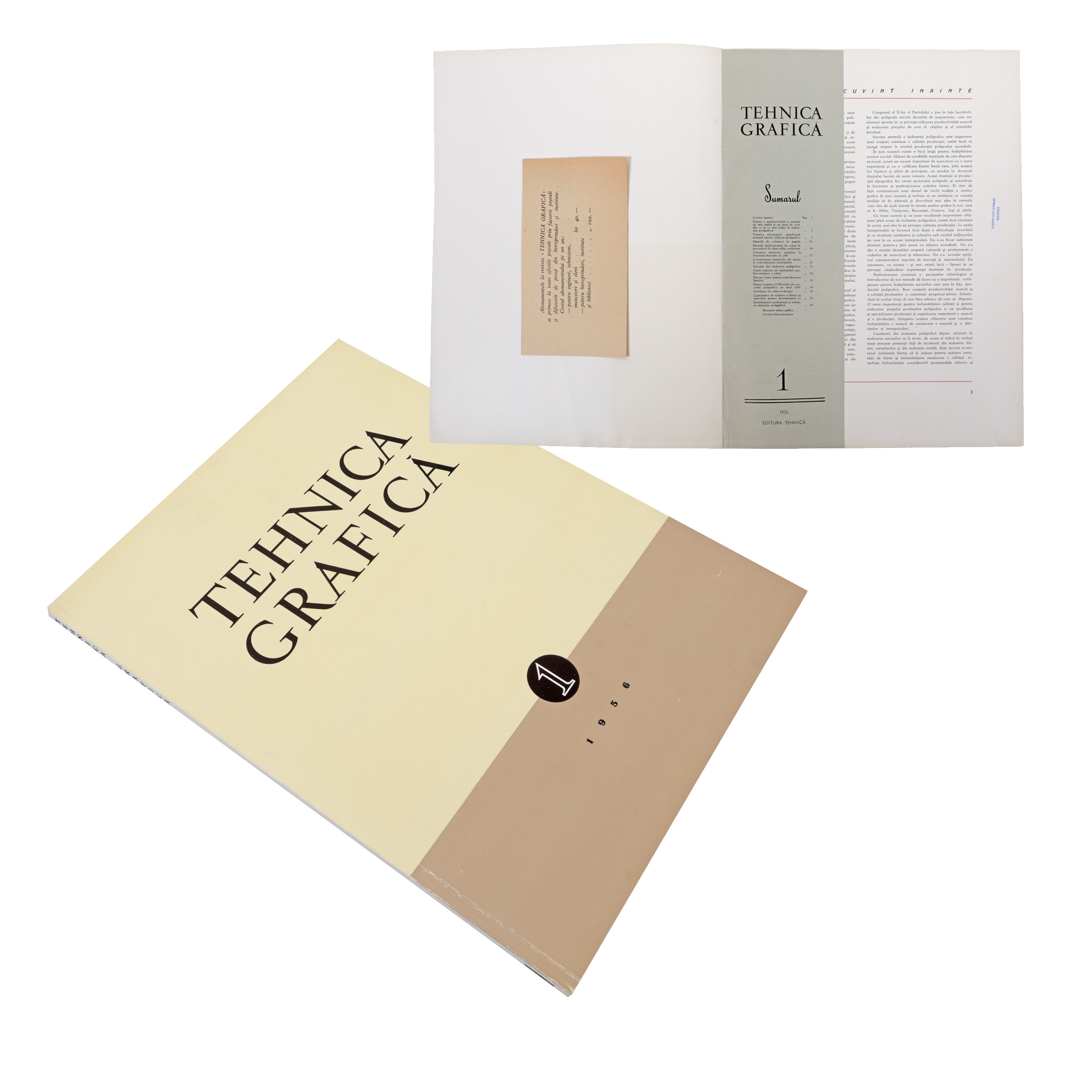 ‘Tehnica grafică’ (Graphic Technique), first volume, 1956, luxury copy, from the collection of the literary critic Șerban Cioculescu 