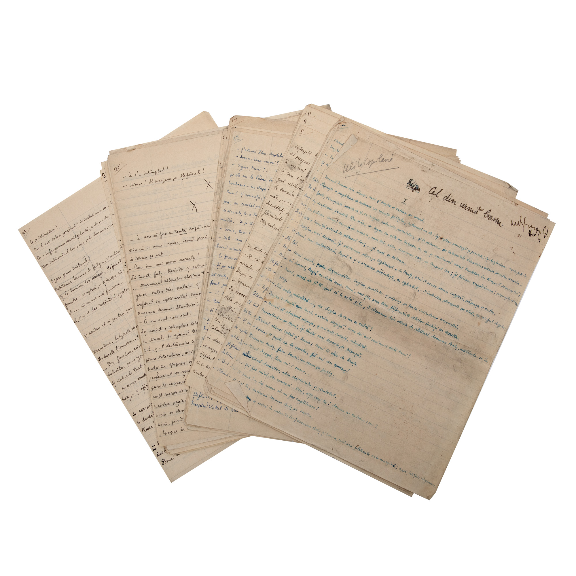 ‘Ulița copilăriei’ (Childhood Alley) manuscript by Ionel Teodoreanu, published in 1923