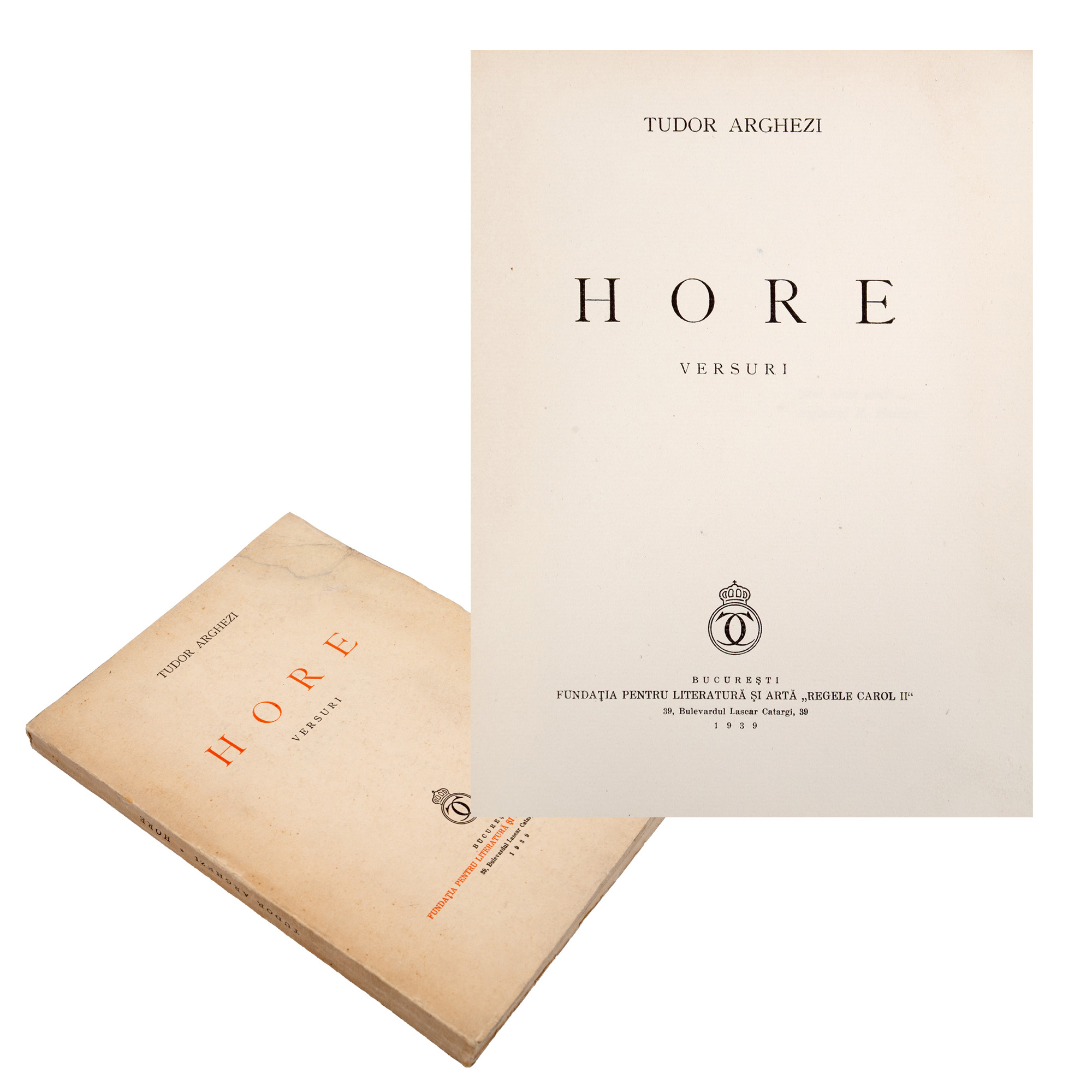 ‘Hore’ (Horas), by Tudor Arghezi, Bucharest, 1939, not commercially available, copy 21/30, uncut