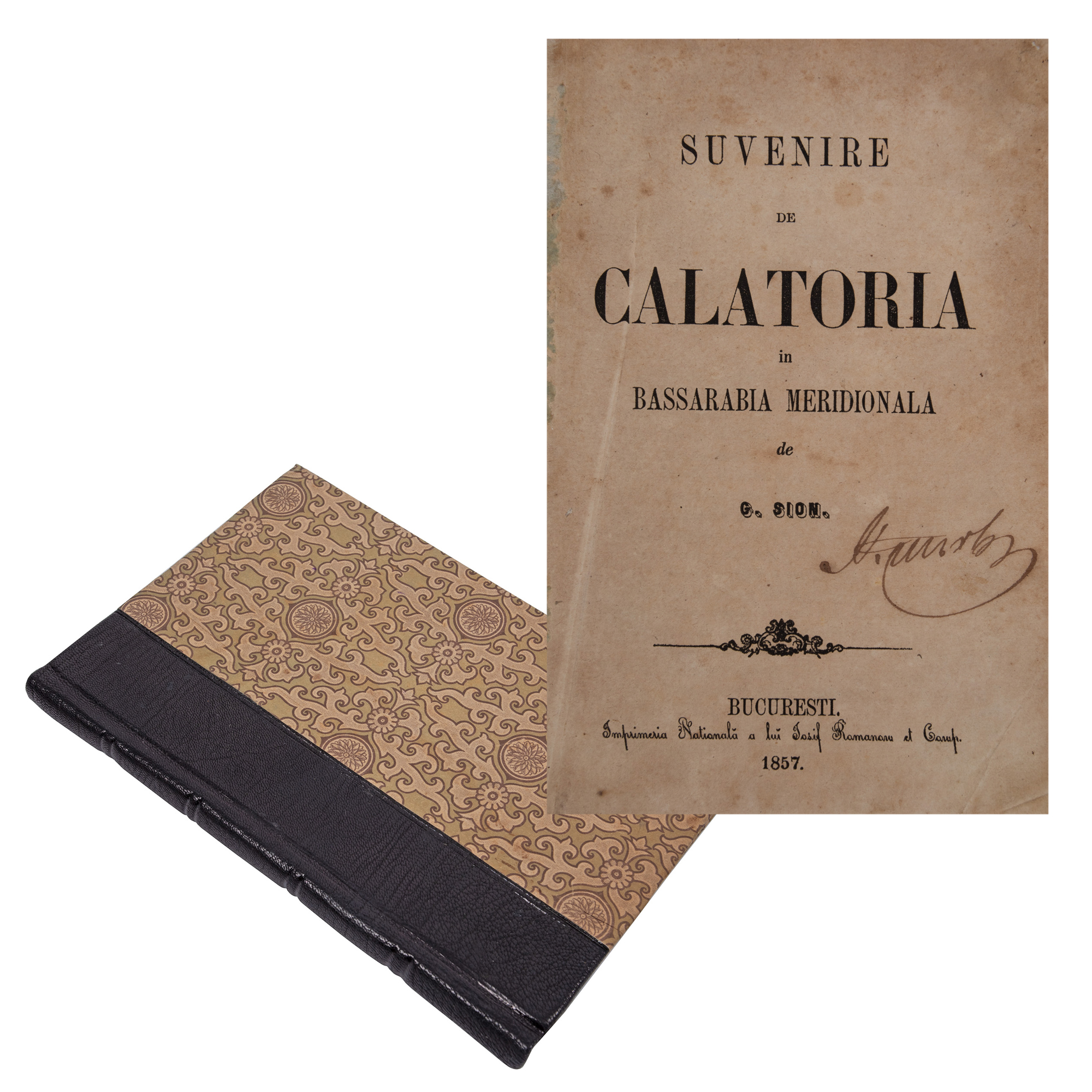 ‘Suvenire de călătorie în Basarabia meridională’ (Travel Souvenirs to Southern Basarabia), by George Sion, Bucharest, 1857, with vintage ex-libris