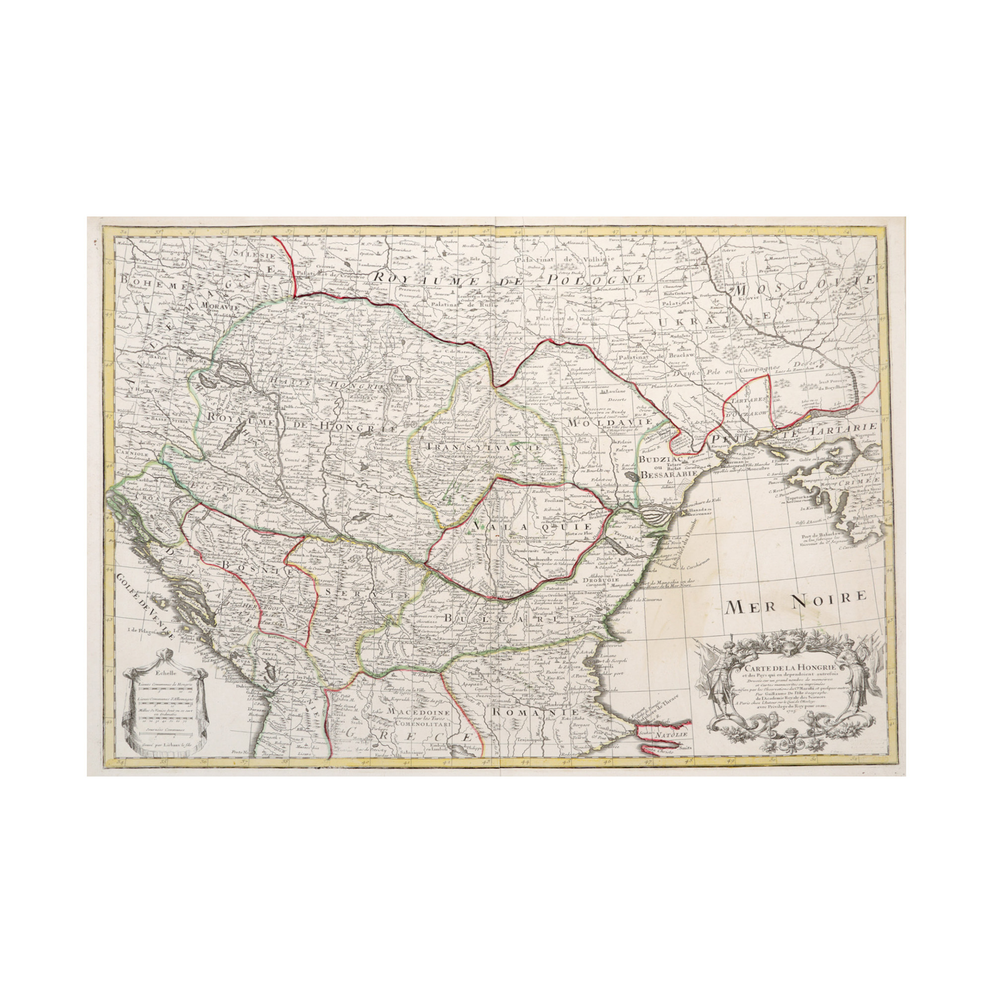 Map of Hungary, de Guillaume de l'Isle, Paris, 1703