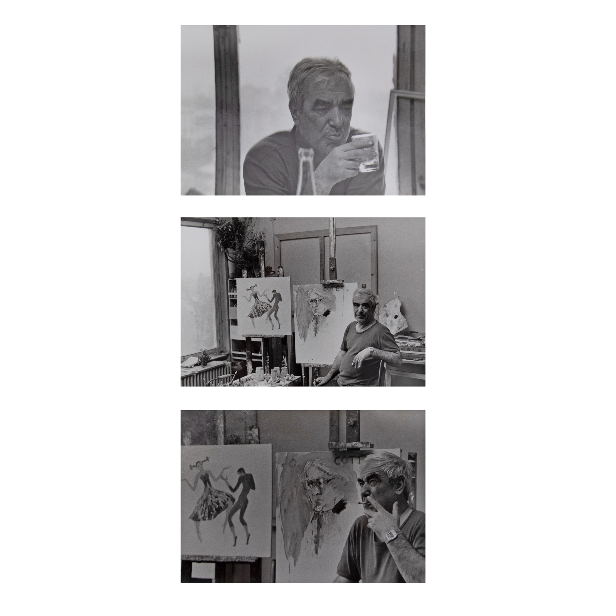 Set of three photographs depicting Constantin Piuliță in the workshop, photographer Armand Rosenthal, approx. 1980