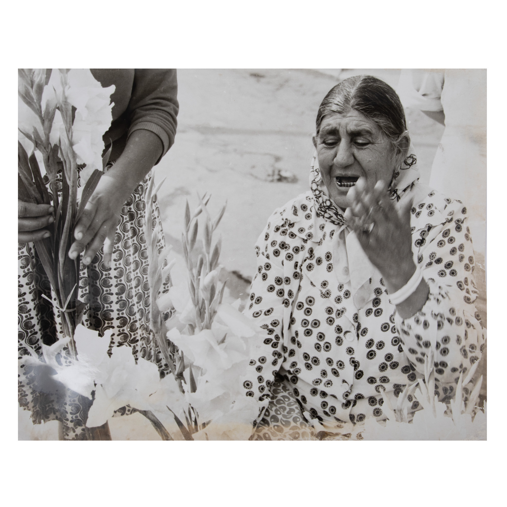 Fotografie ilustrând o florăreasă, cu ex-librisul fotografului Armand Rosenthal, cca. 1980