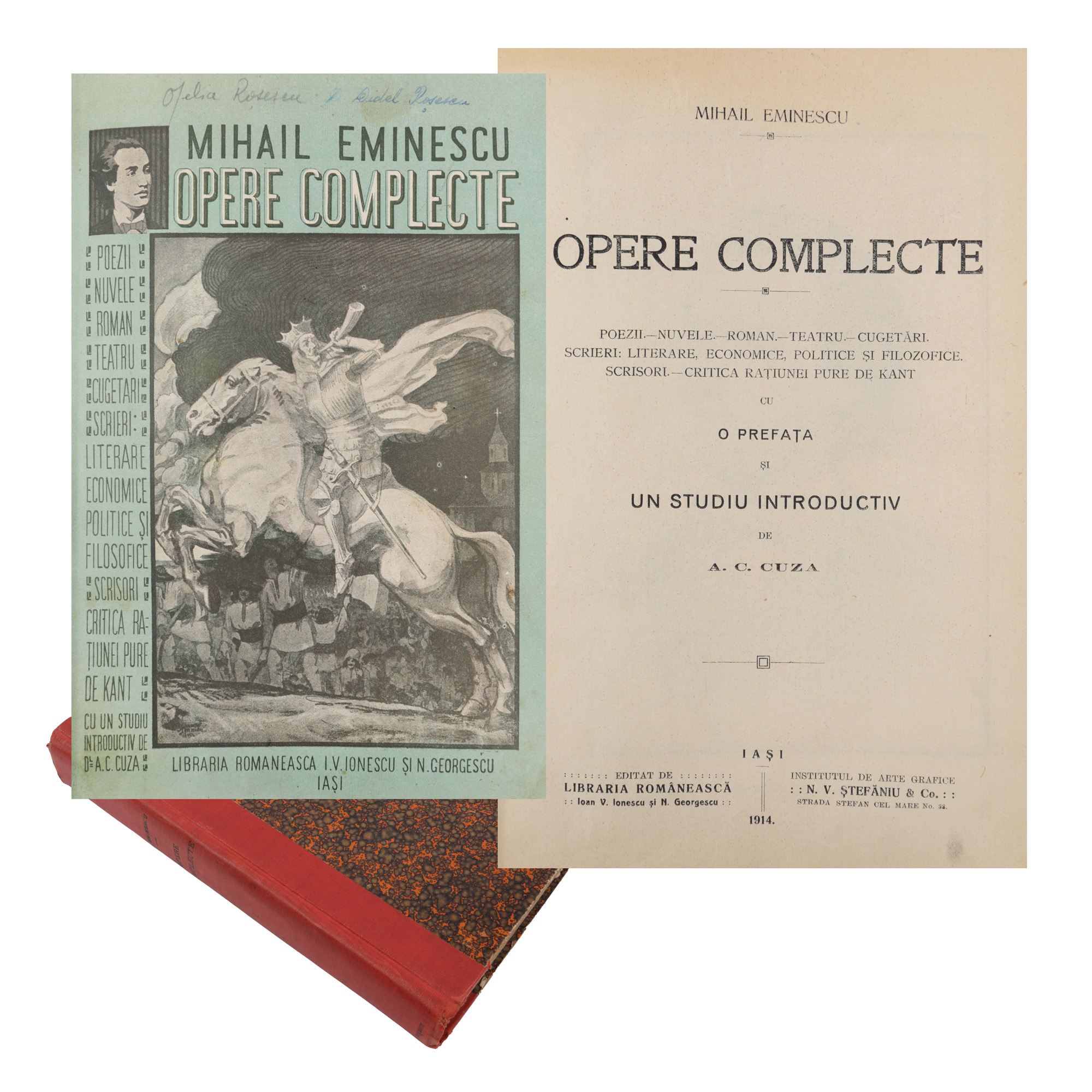 ‘Opere complecte’ (Complete Works), by Mihai Eminescu, A.C. Cuza edition, Iași, 1914, edition banned in 1948