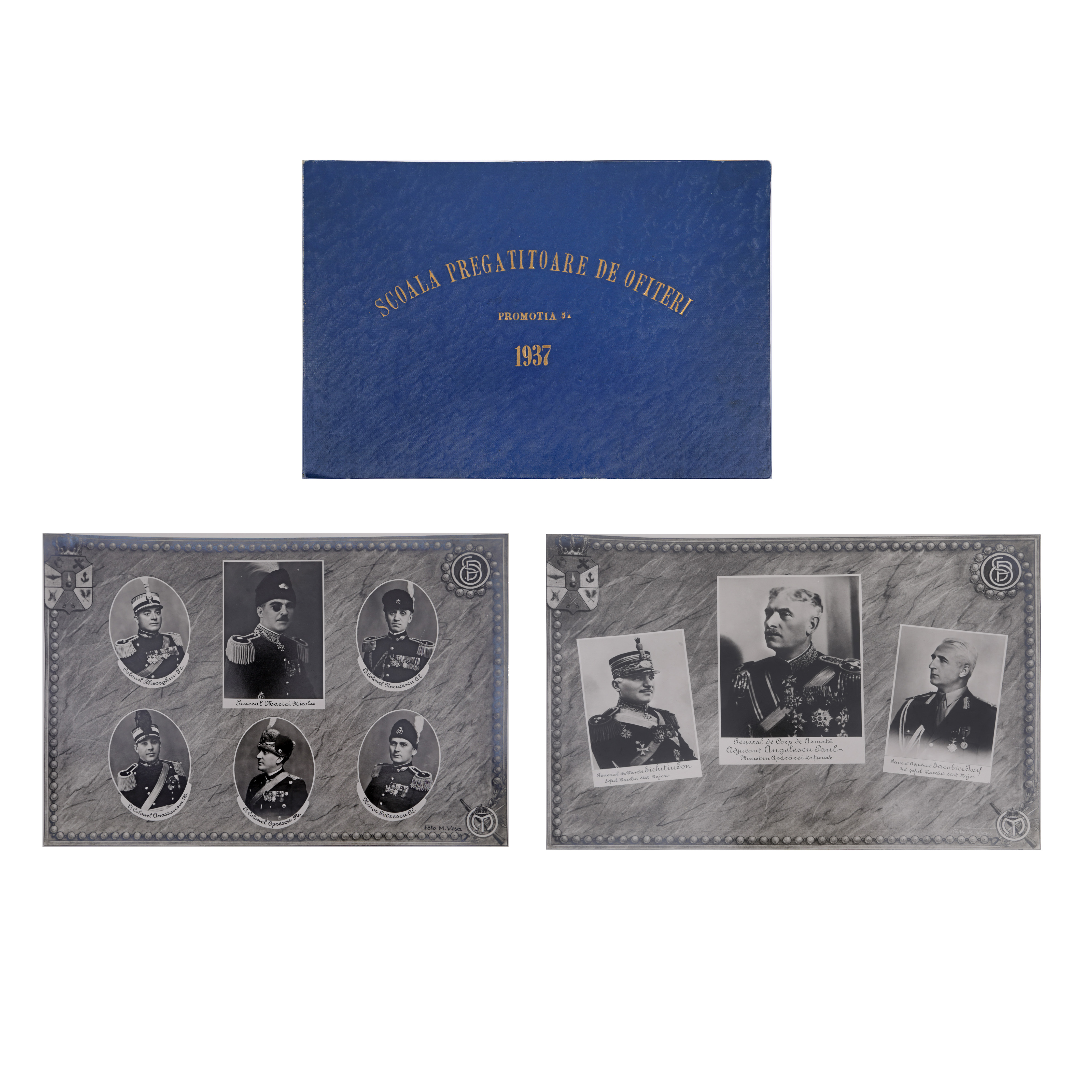 ‘Școala pregătitoare de ofițeri’ (Officer Training School) album, 1937, with 11 photographic plates