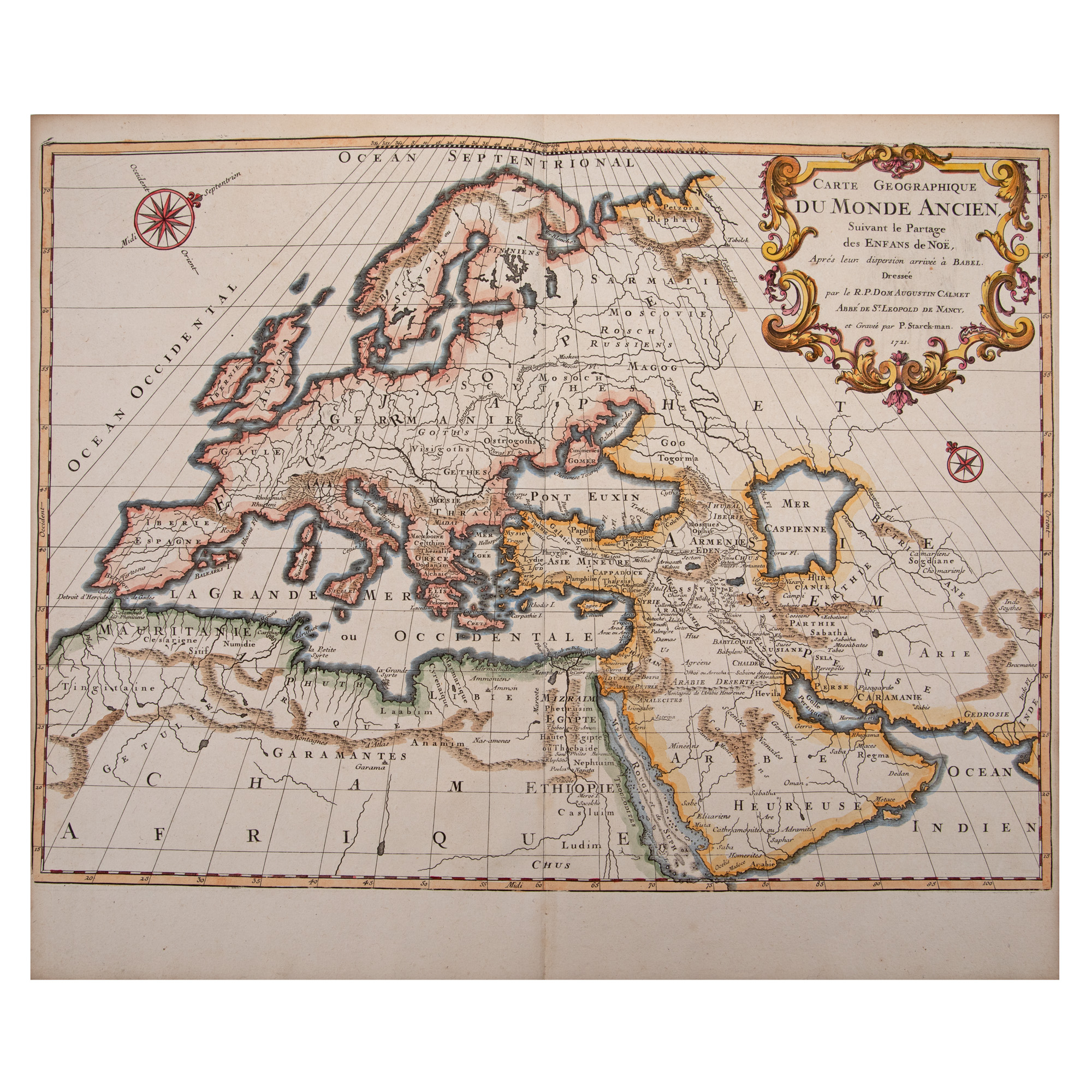 Map of Europe, by Augustin Calmet, 1721
