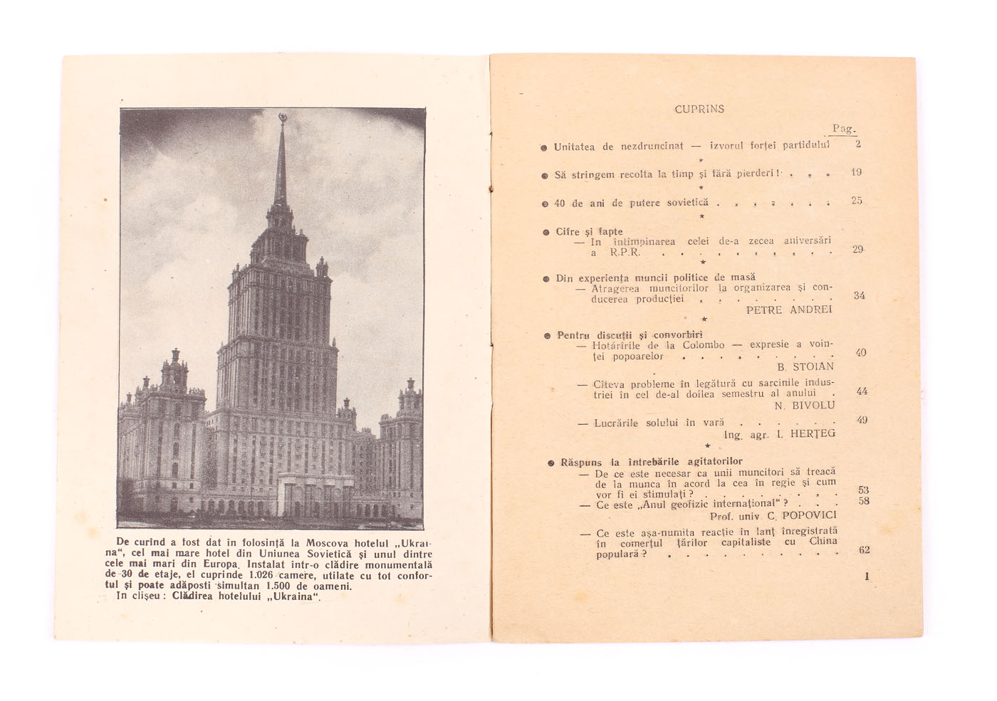 "Agitator's" Notebook, 1957
