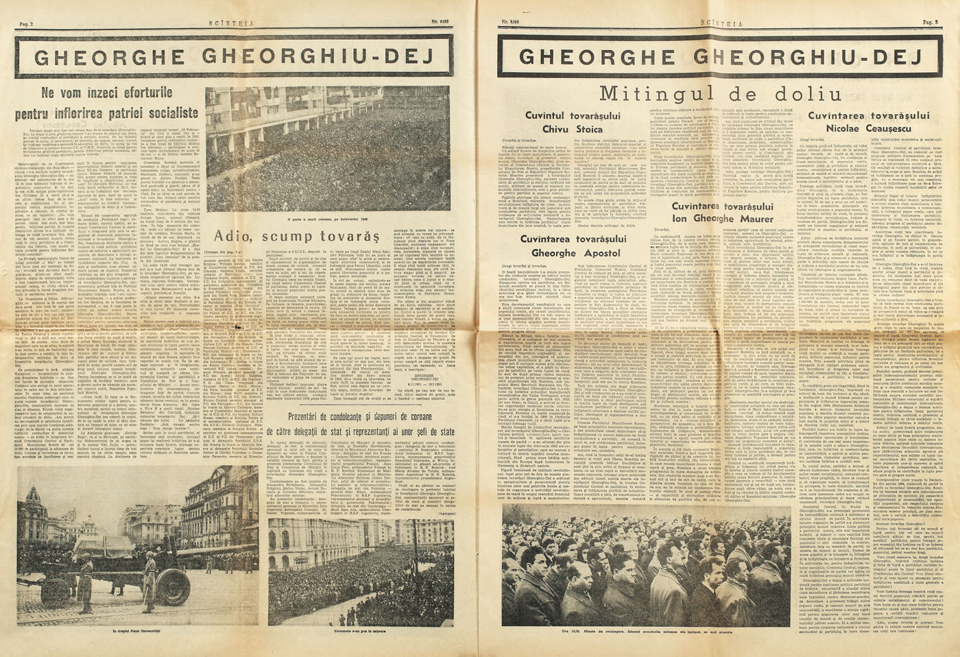 Ziarul "Scânteia", număr dedicat morții lui Gheorghe Gheorgiu-Dej, 25 martie 1965