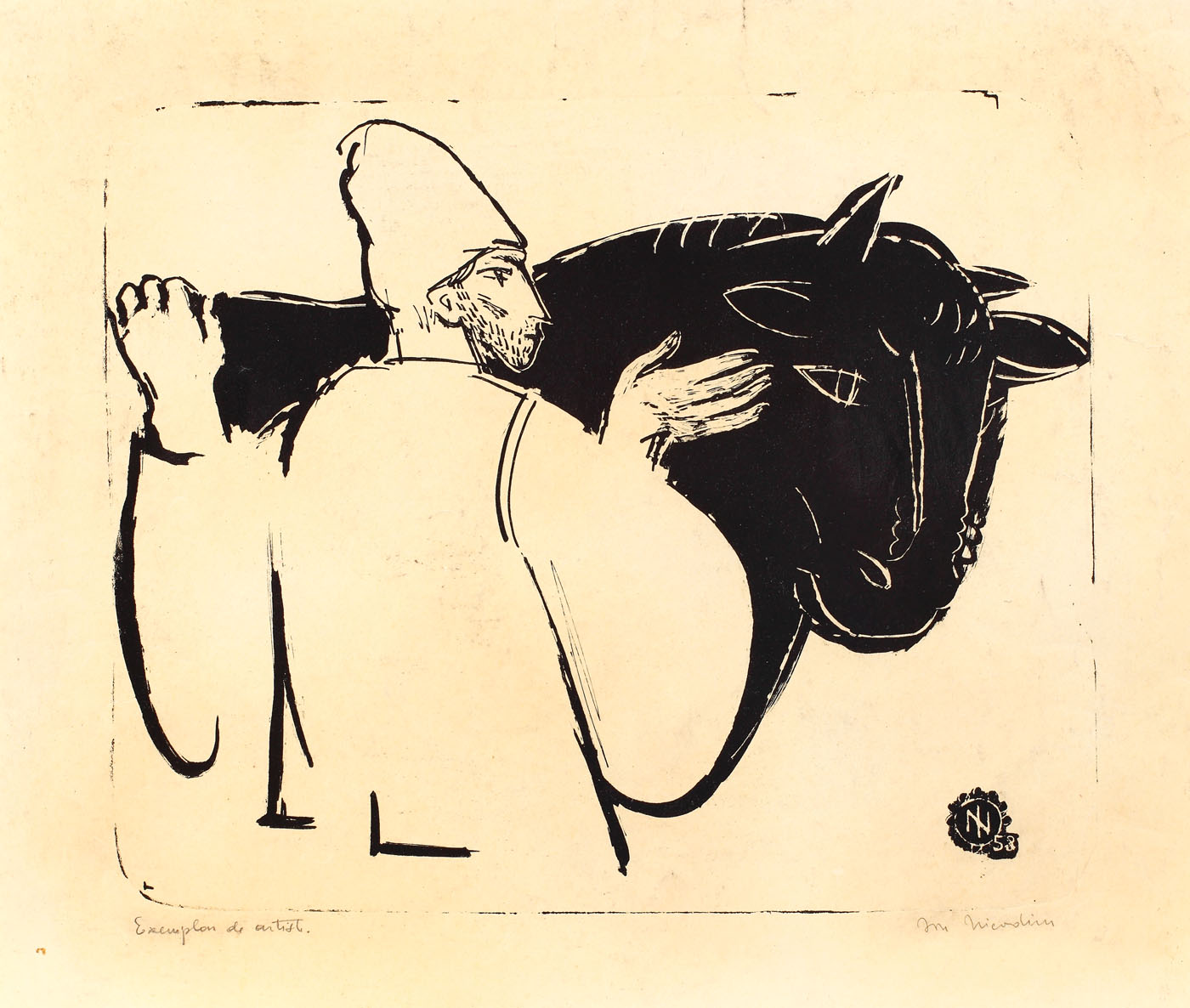 Peasant with Bull