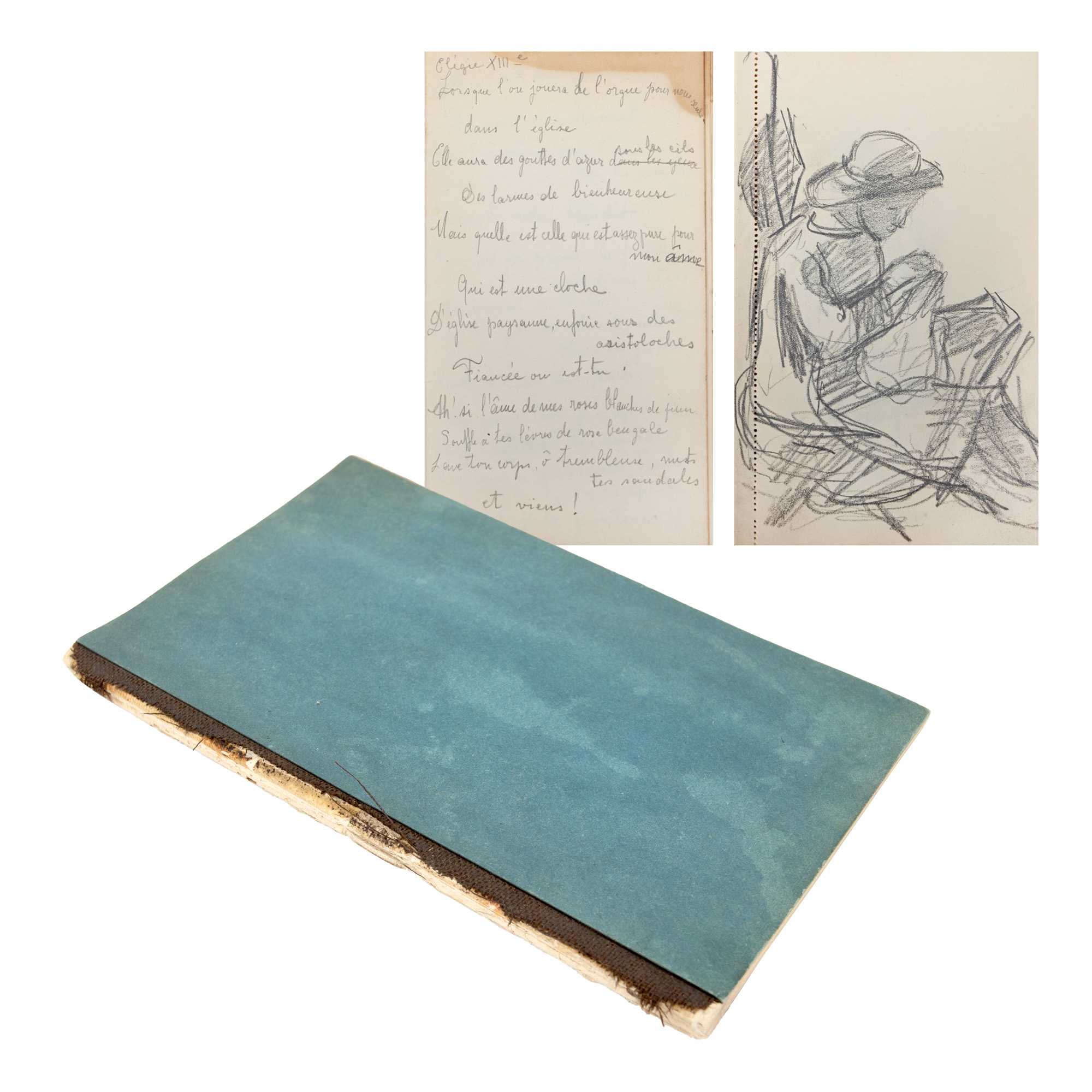 Sketchbook of sketches and poems, probably belonged to the painter Rodica Maniu, from the collection of Rodica Maniu and Samuel Mützner