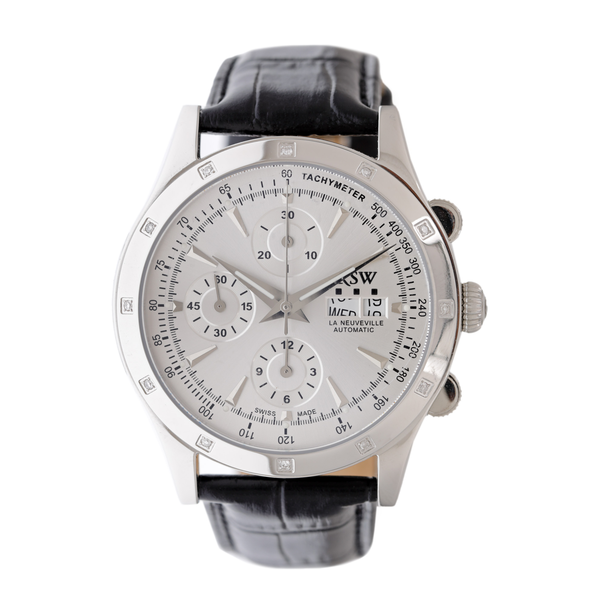 RSW La Neuveville wristwatch, with diamonds, original box, guarantee card and authenticity card for diamonds